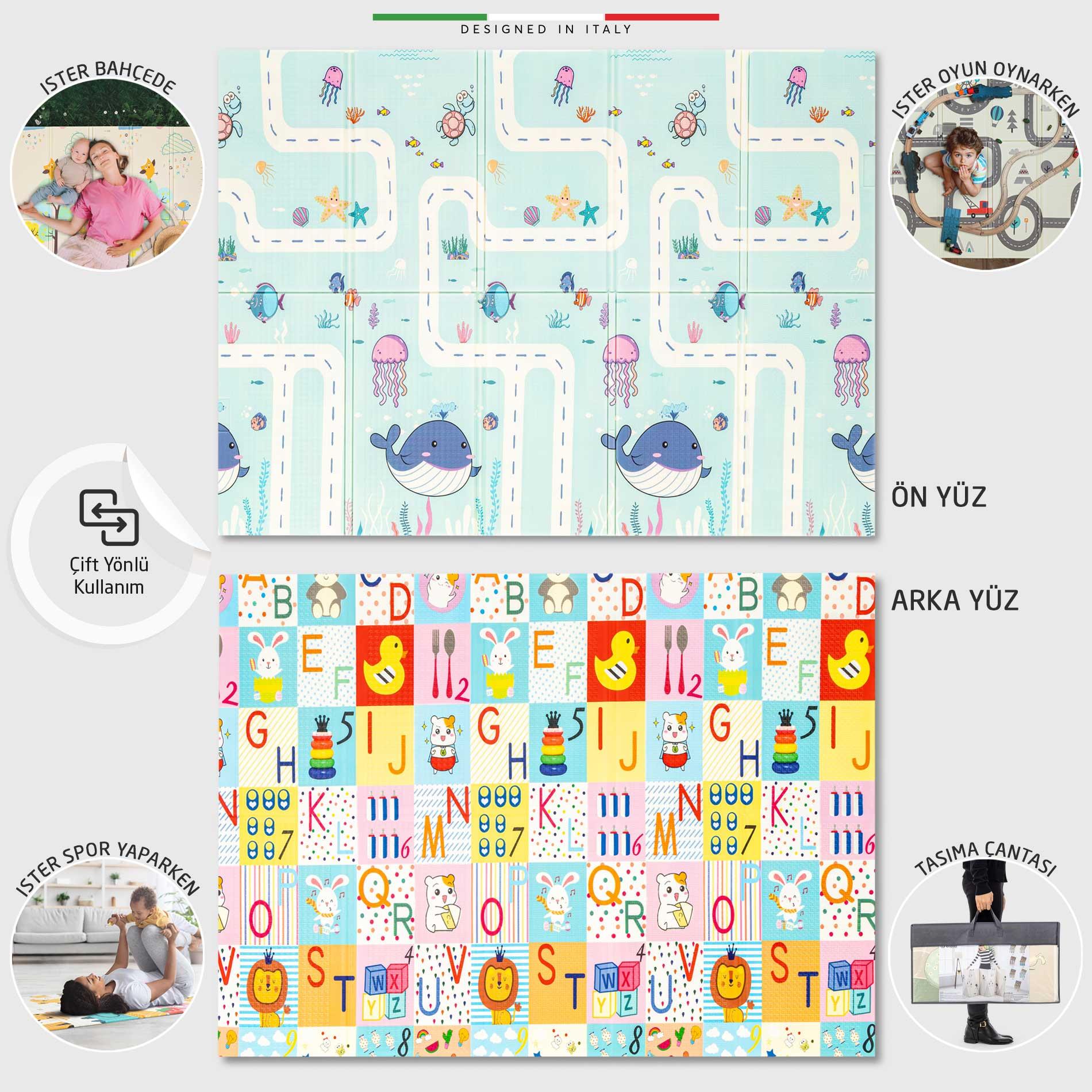 Elele Ocean Road Katlanabilir Oyun Matı Oyun Halısı 180x200x1 XFD212 Ocean Road