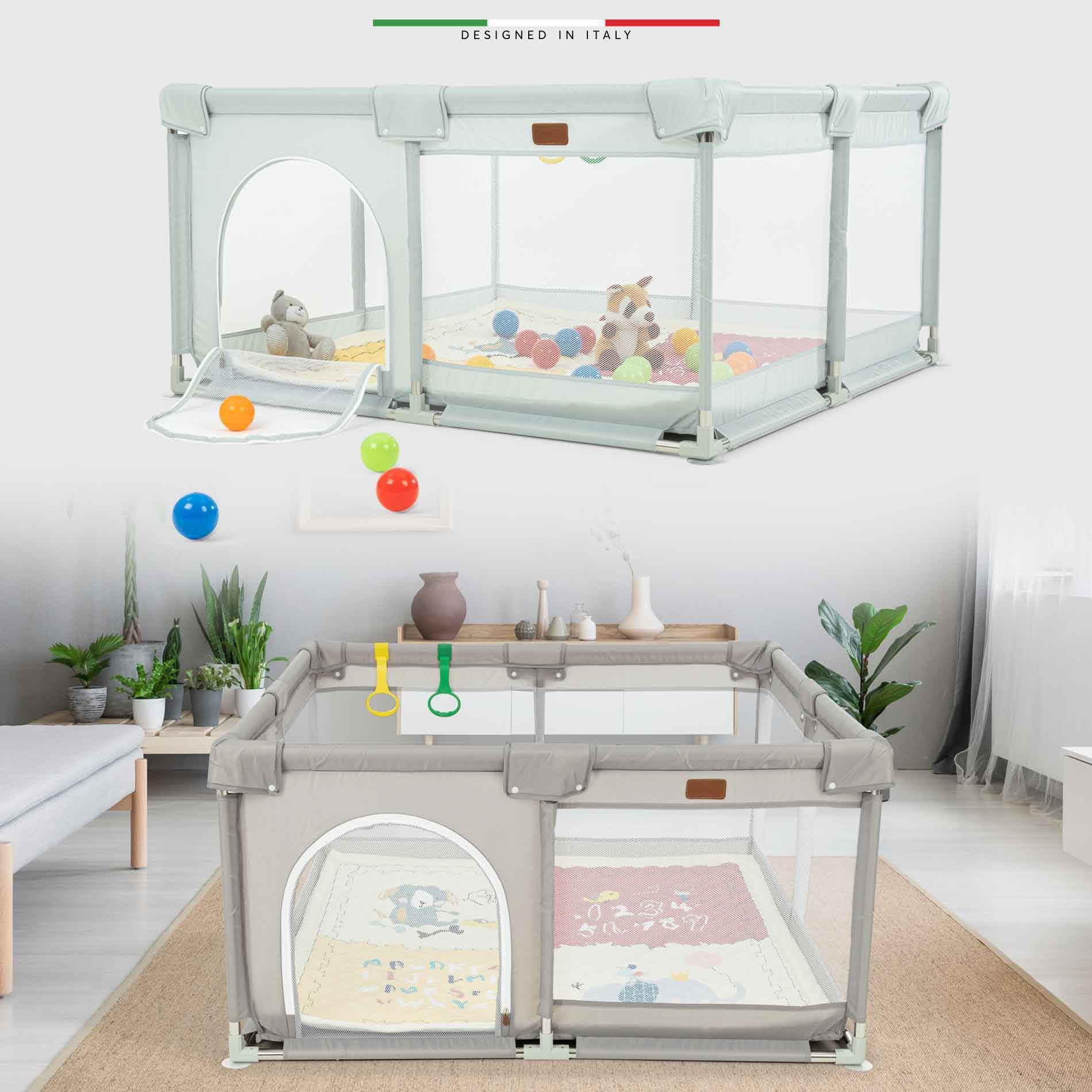 Elele Parma 2in1 Oyun Parkı Oyun Alanı ve Oyun Matı Halısı 125x125 cm Kahverengi