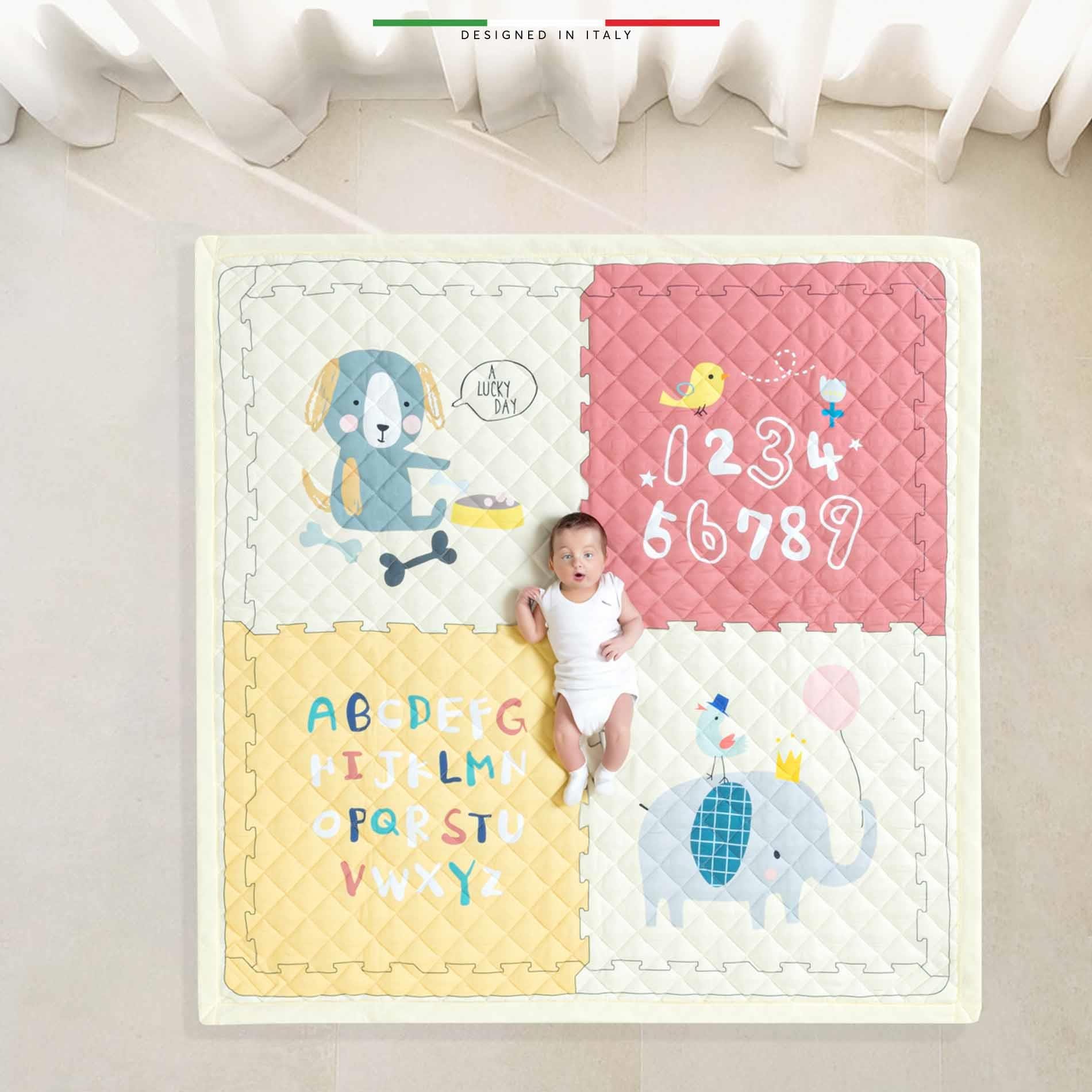 Elele Parma 2in1 Oyun Parkı Oyun Alanı ve Oyun Matı Halısı 125x125 cm Kahverengi