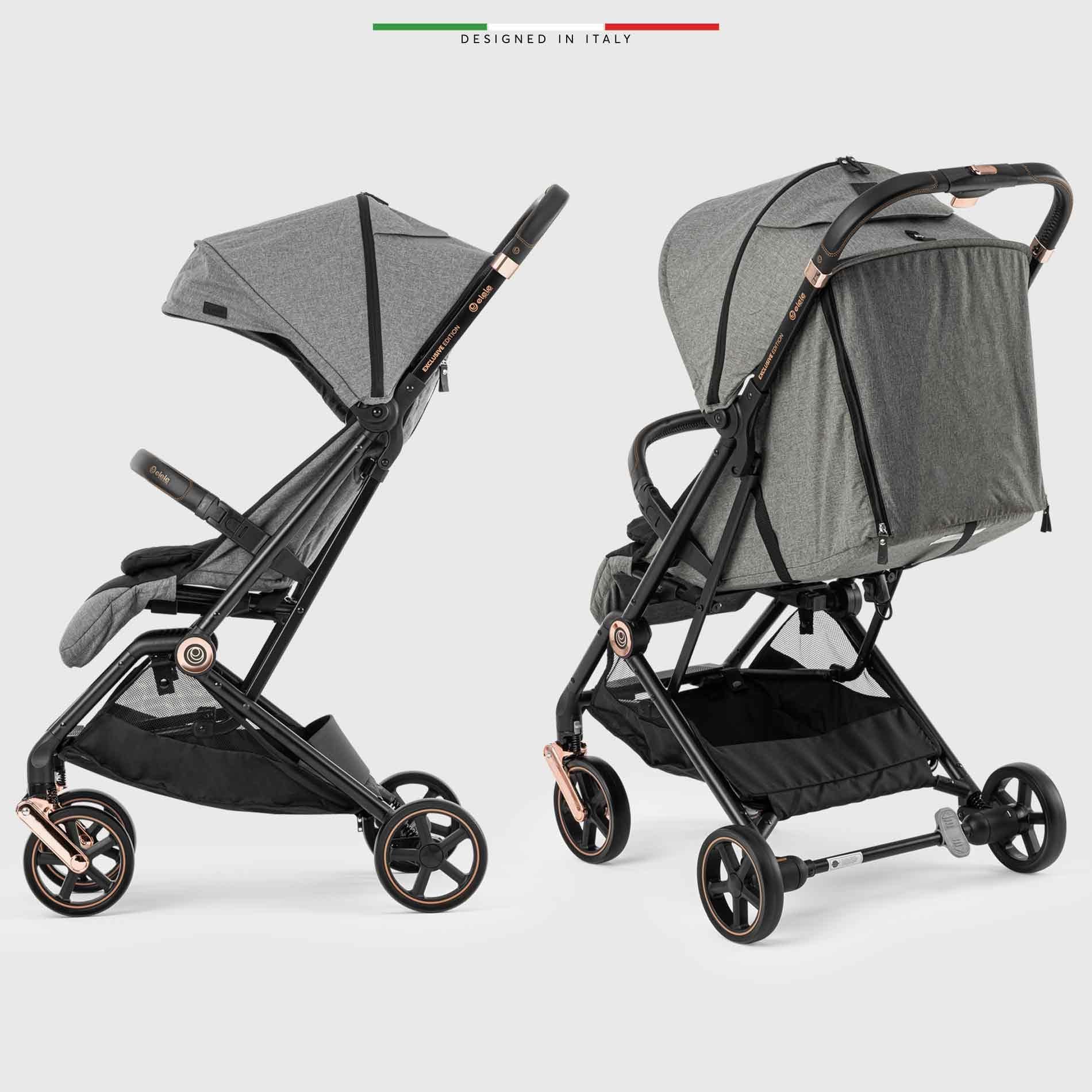 Elele Plane 2 Kabin Tipi Bebek Arabası Rose Gri-Siyah