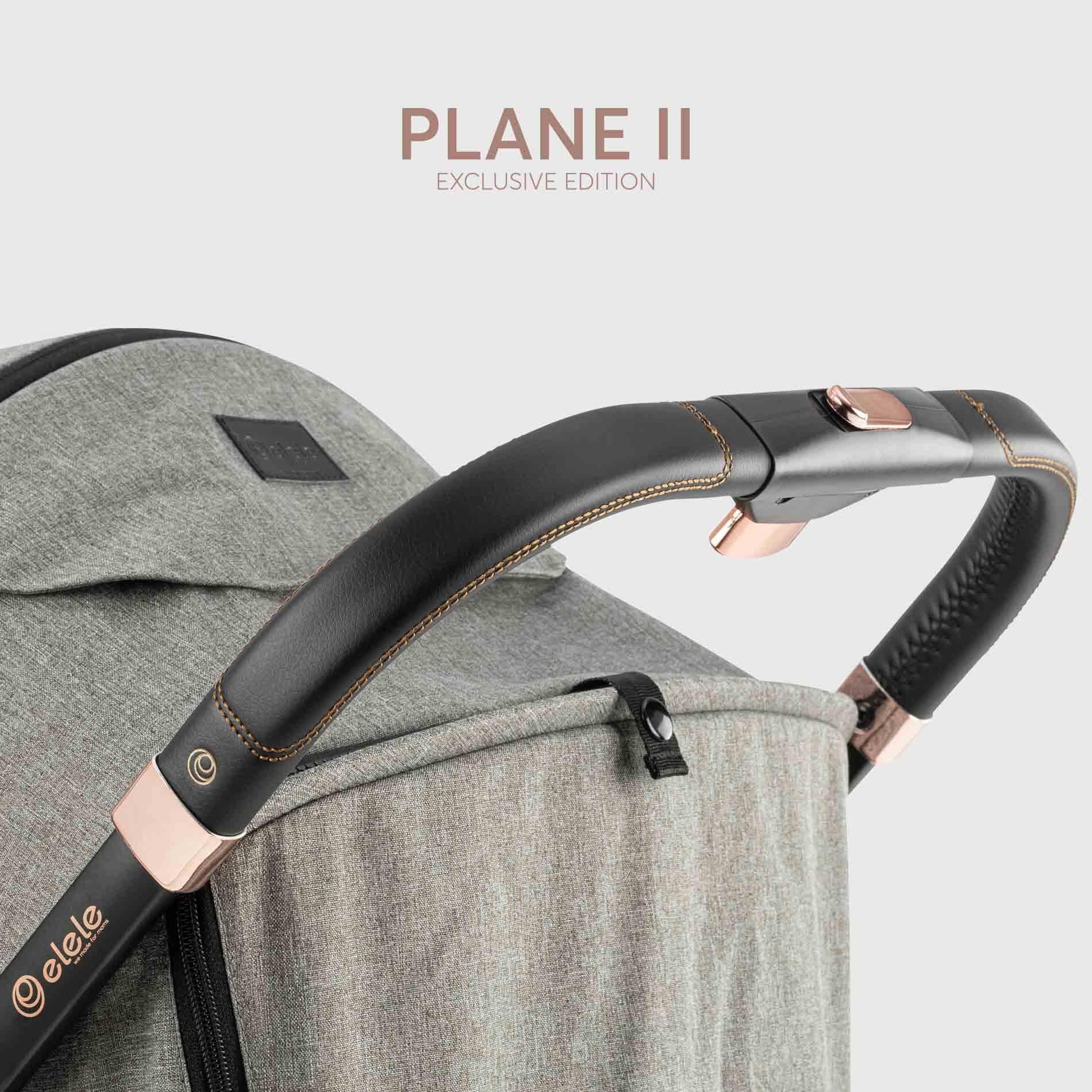 Elele Plane 2 Kabin Tipi Bebek Arabası Rose Siyah-Gri