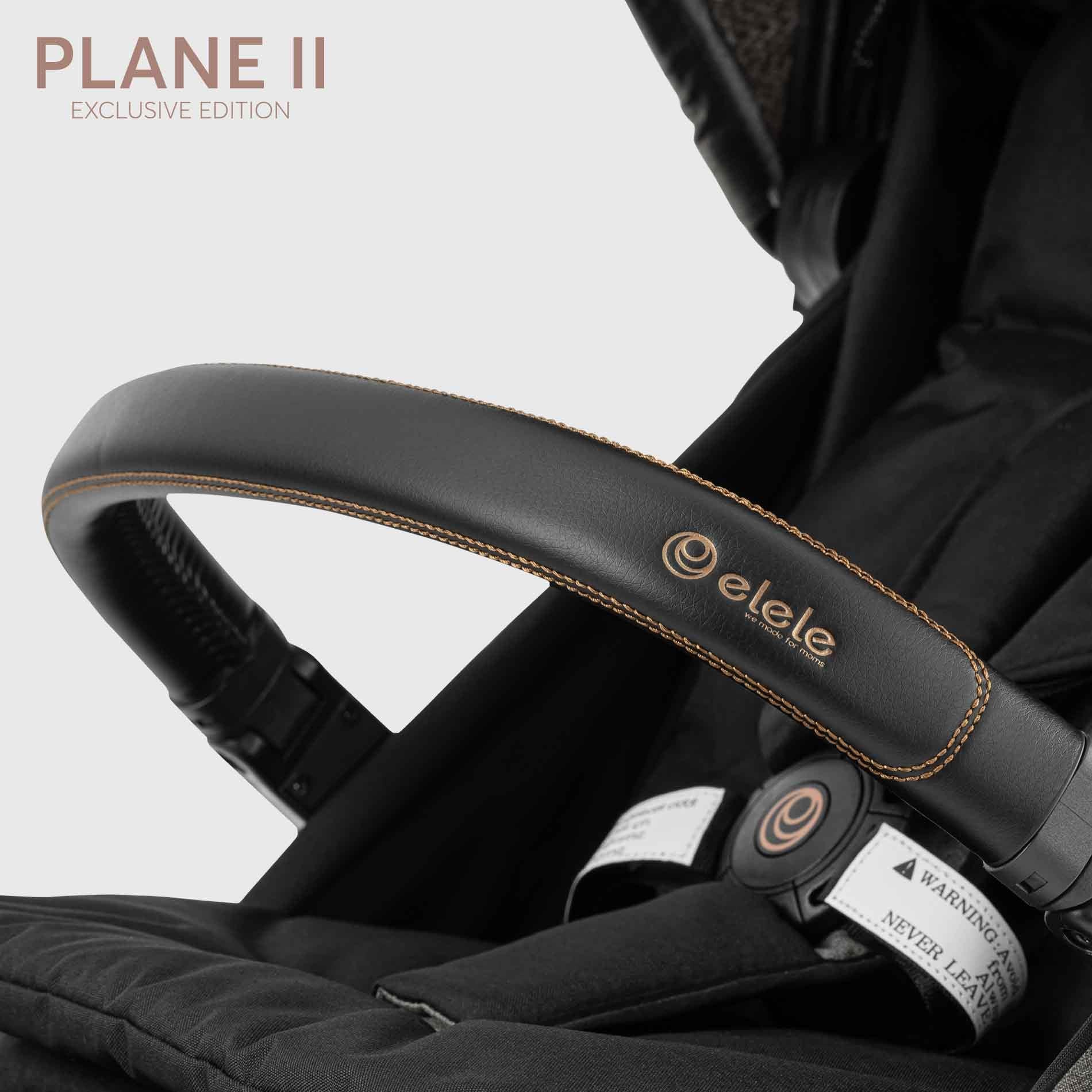 Elele Plane 2 Kabin Tipi Bebek Arabası Rose Siyah-Gri