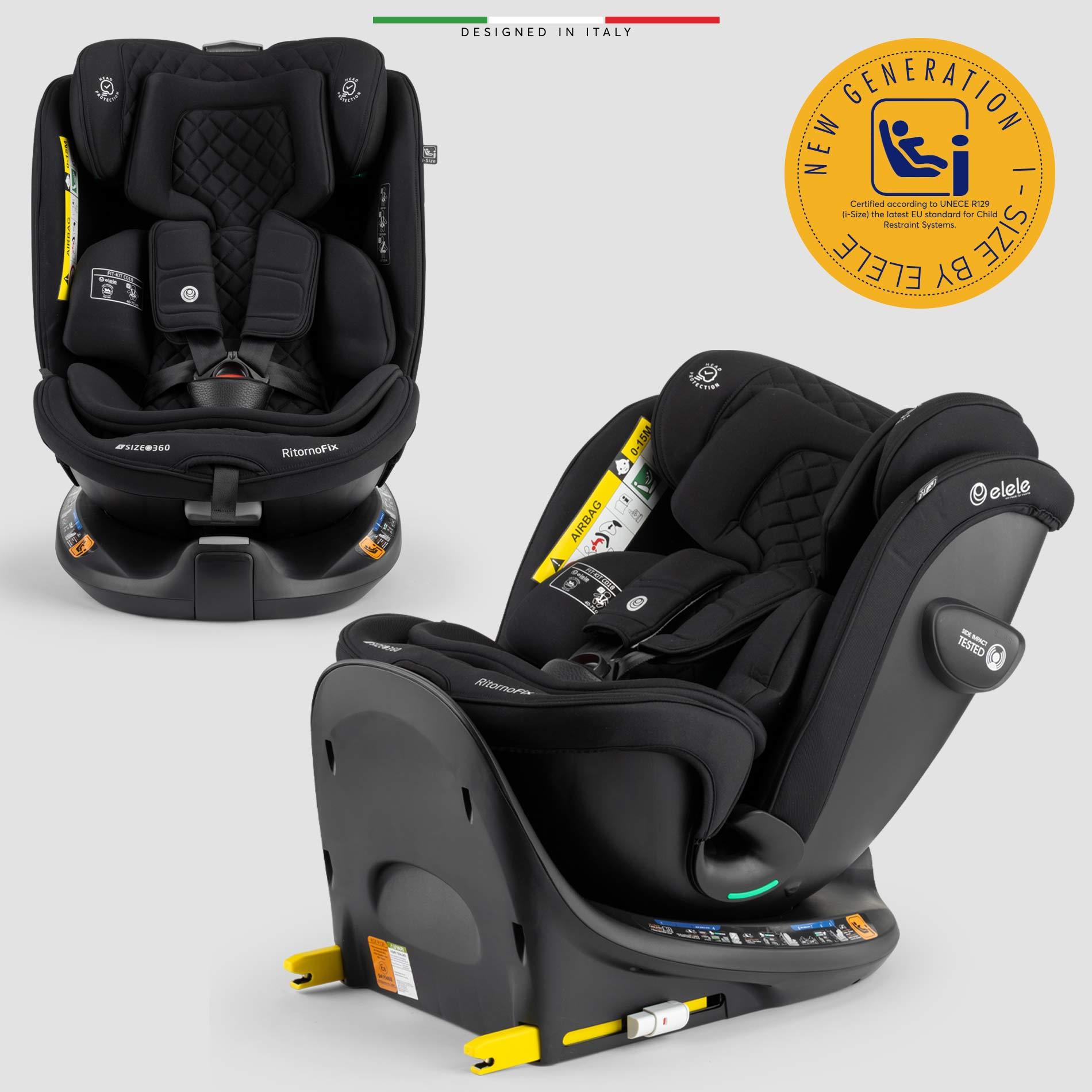 Elele RitornoFix 360° Dönen I-Size Oto Koltuğu İsoFix 40-150 CM 0-36 KG Siyah