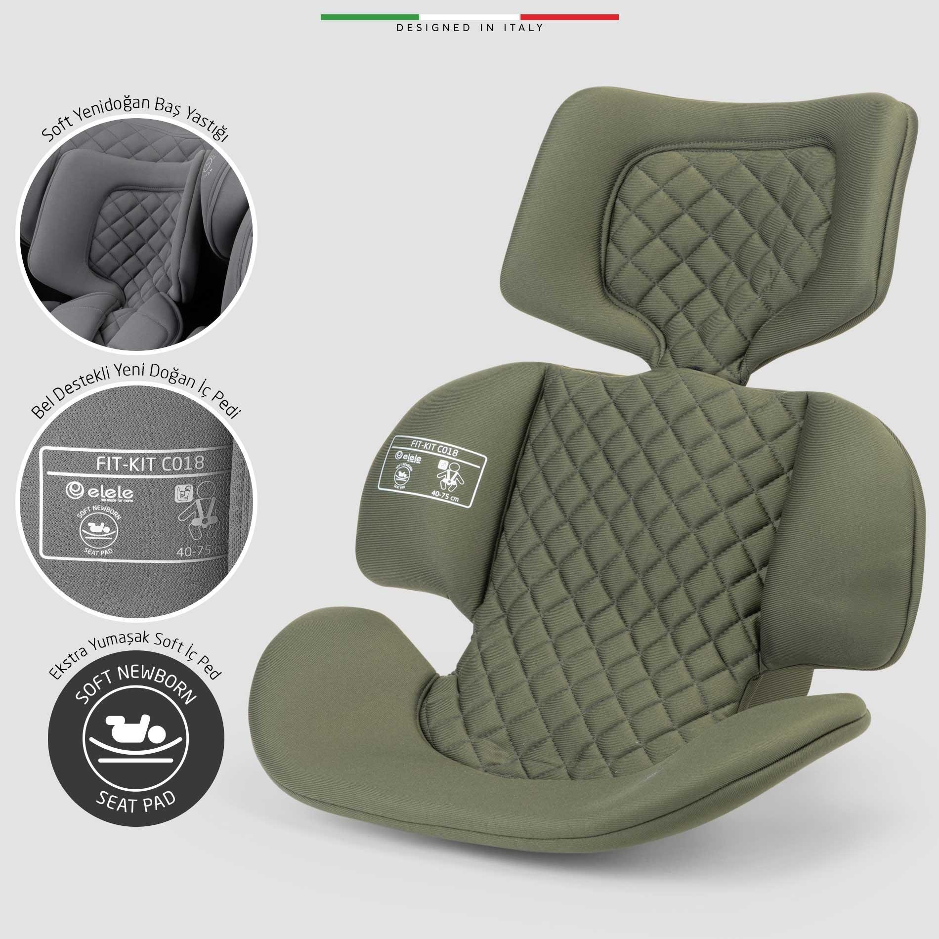 Elele RitornoFix 360° Dönen I-Size Oto Koltuğu İsoFix 40-150 CM 0-36 KG Yeşil