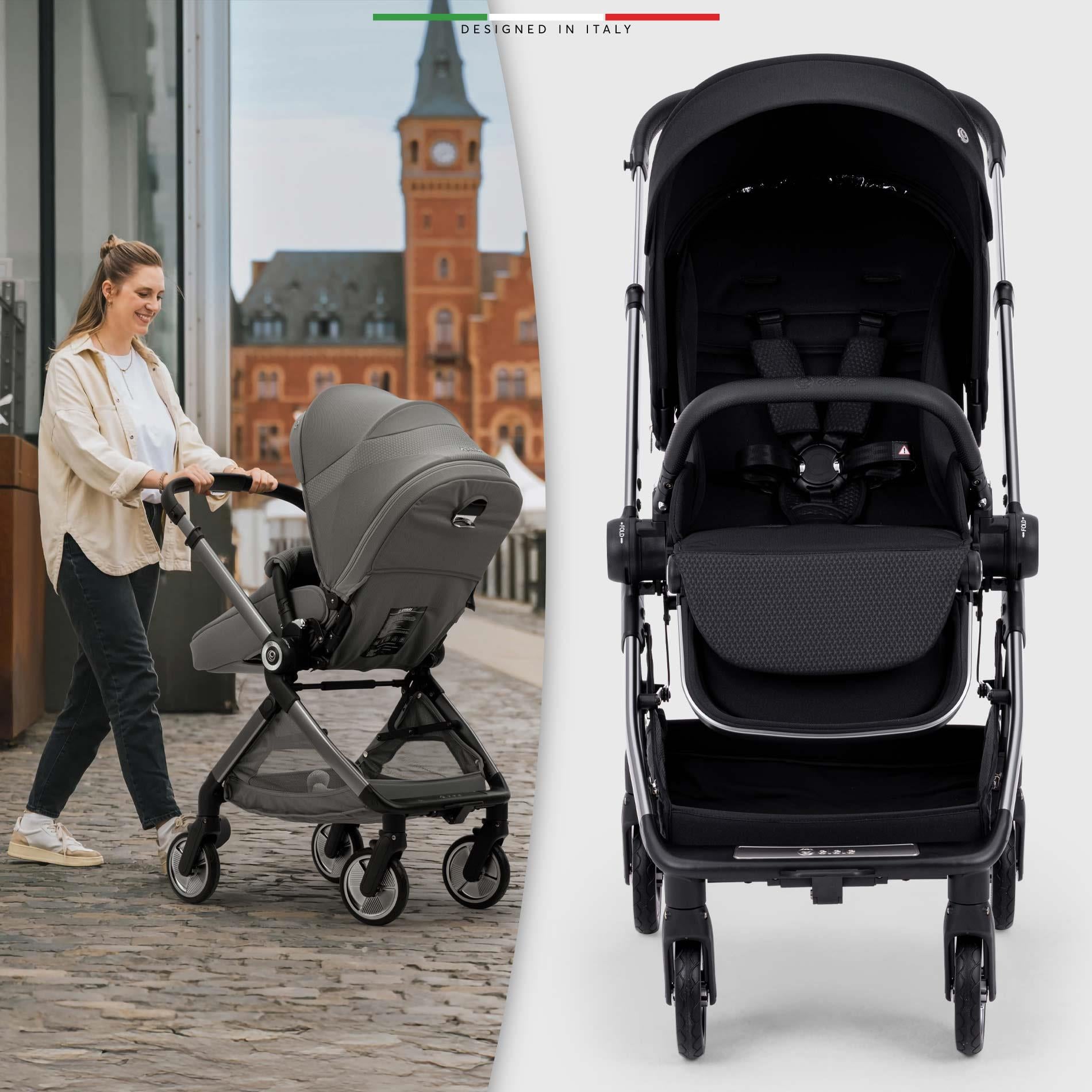 Elele Rotabile Premium Çift Yönlü Bebek Arabası Siyah