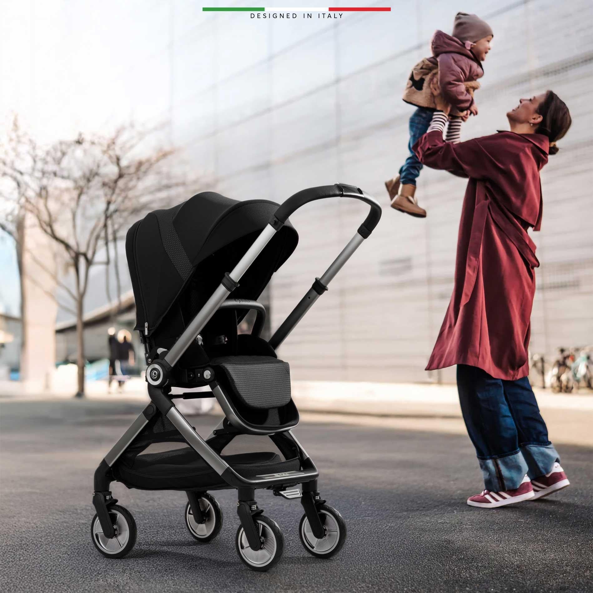 Elele Rotabile Premium Çift Yönlü Bebek Arabası Siyah