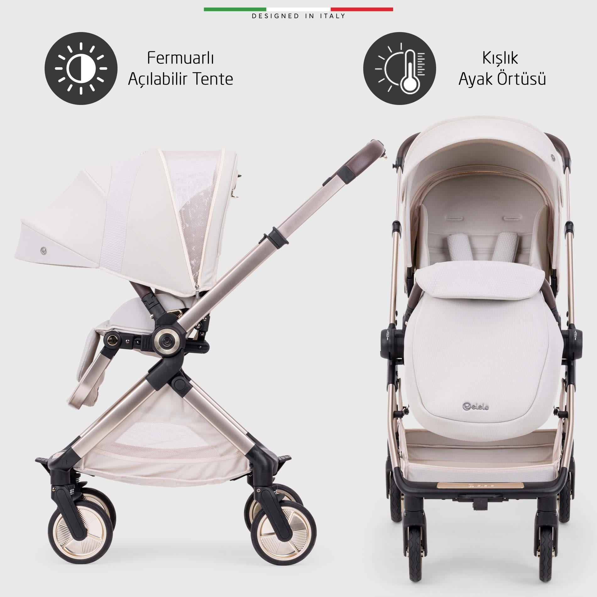Elele Rotabile Premium Çift Yönlü Bebek Arabası Yeşil