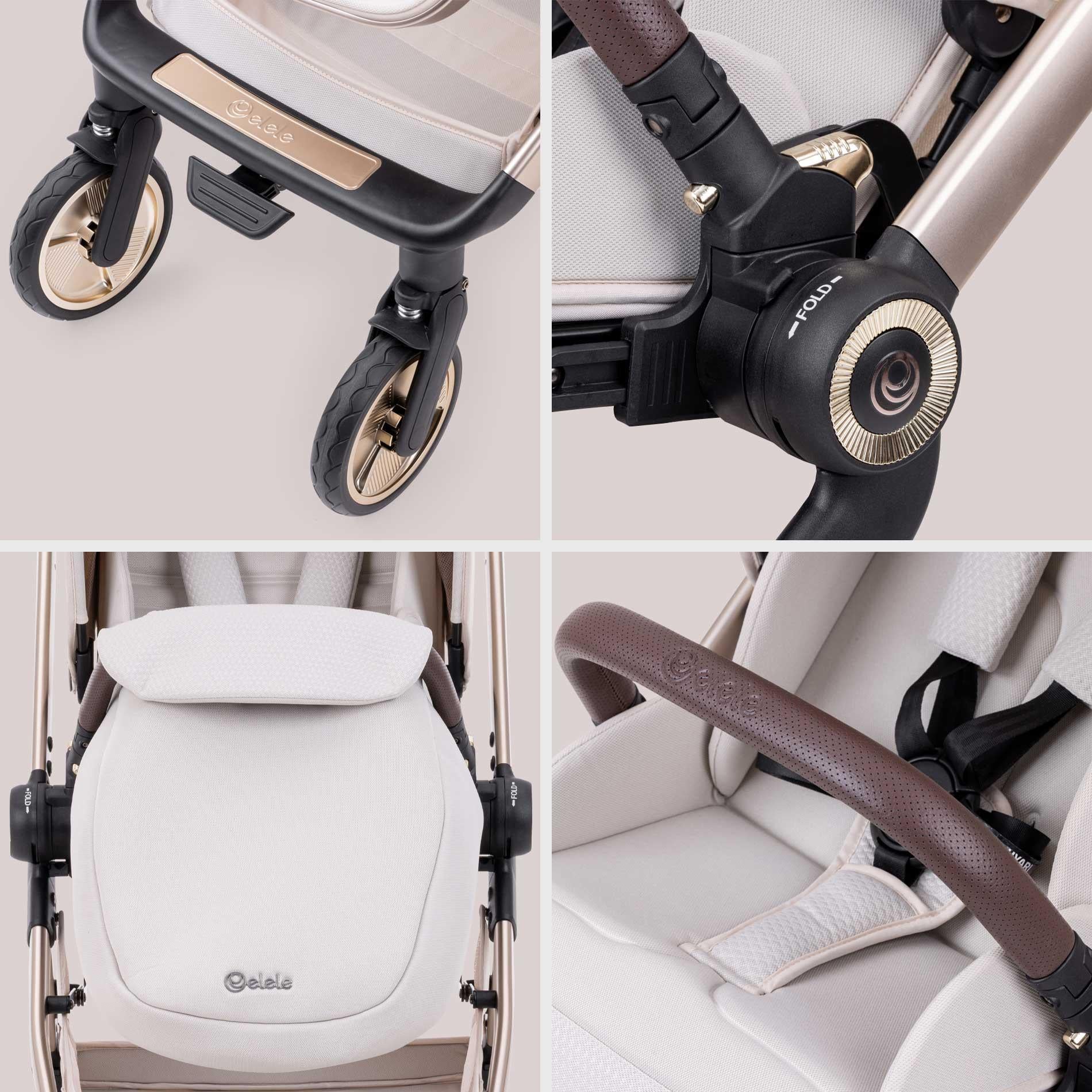 Elele Rotabile Premium Çift Yönlü Bebek Arabası Bej