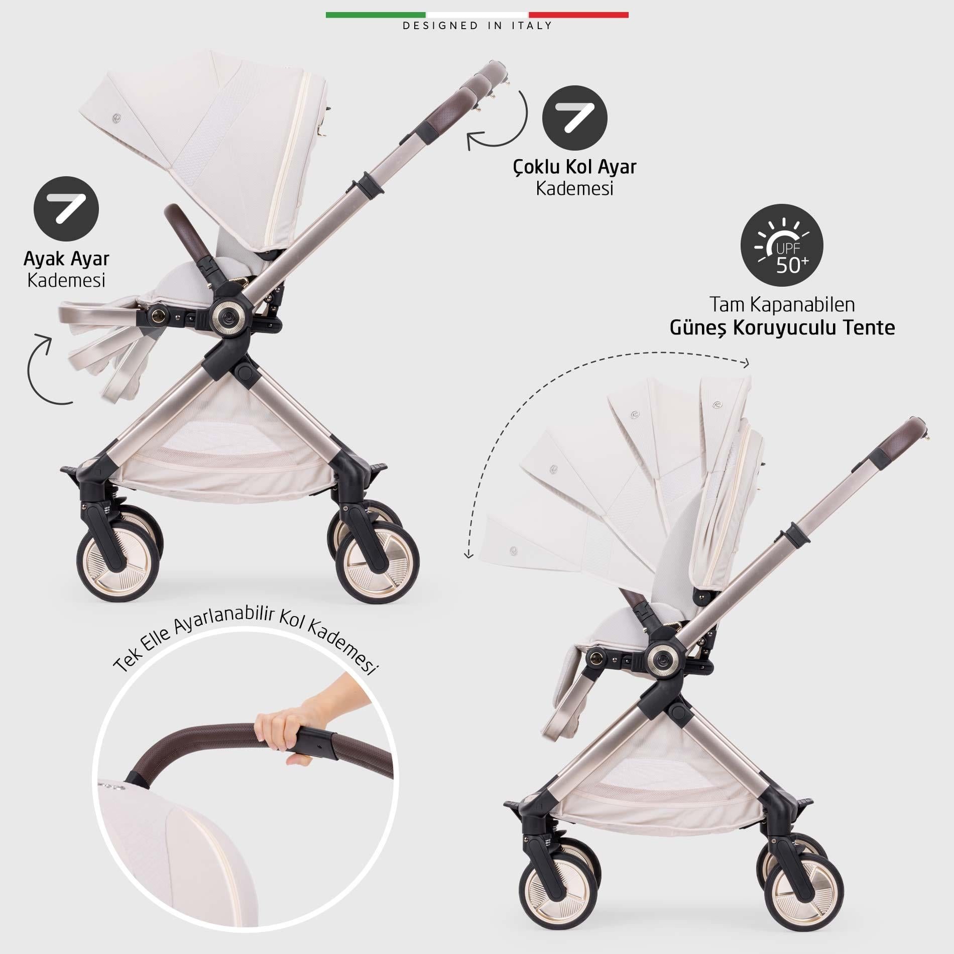 Elele Rotabile Premium Çift Yönlü Bebek Arabası Yeşil