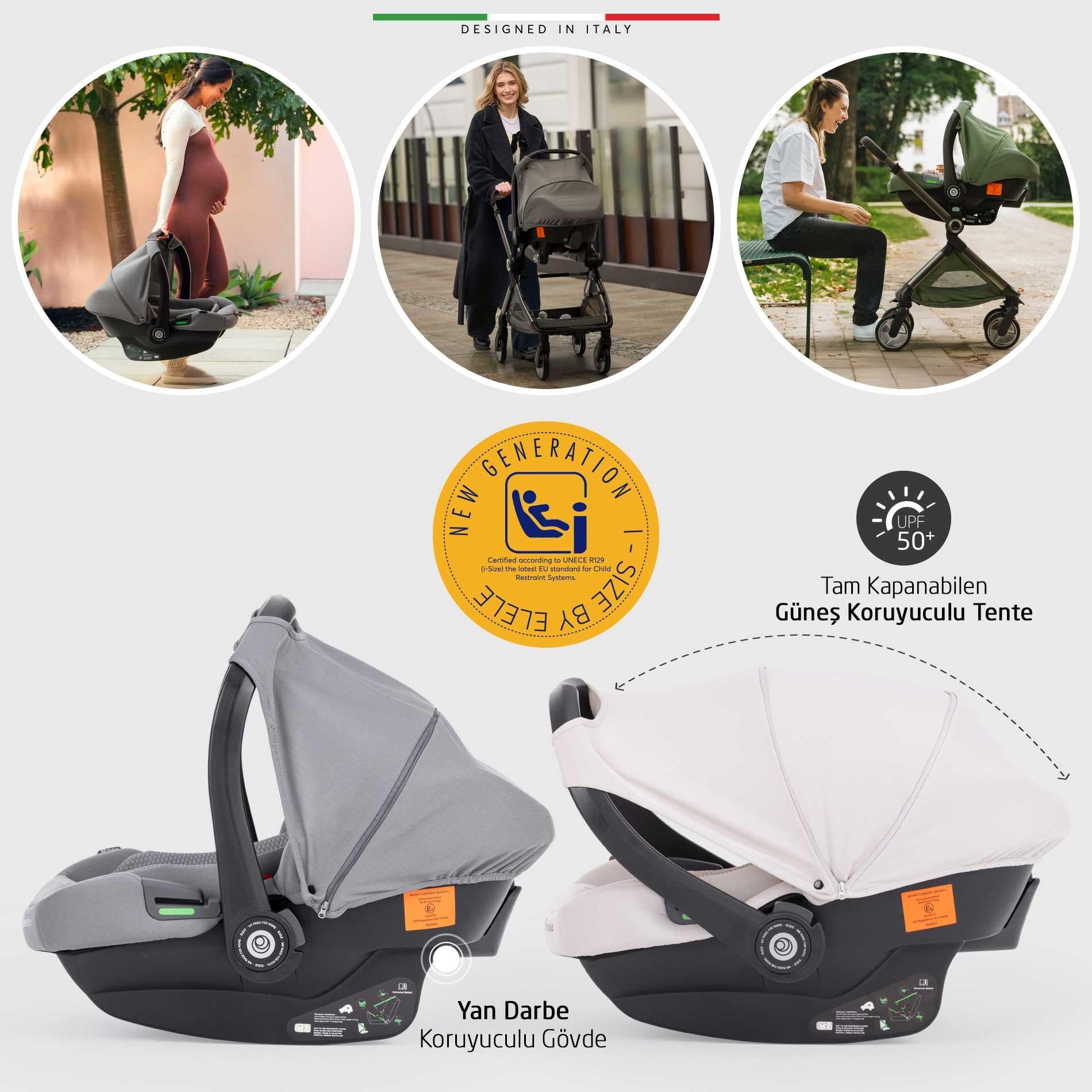 Elele Rotabile Premium Travel Sistem Bebek Arabası Gri