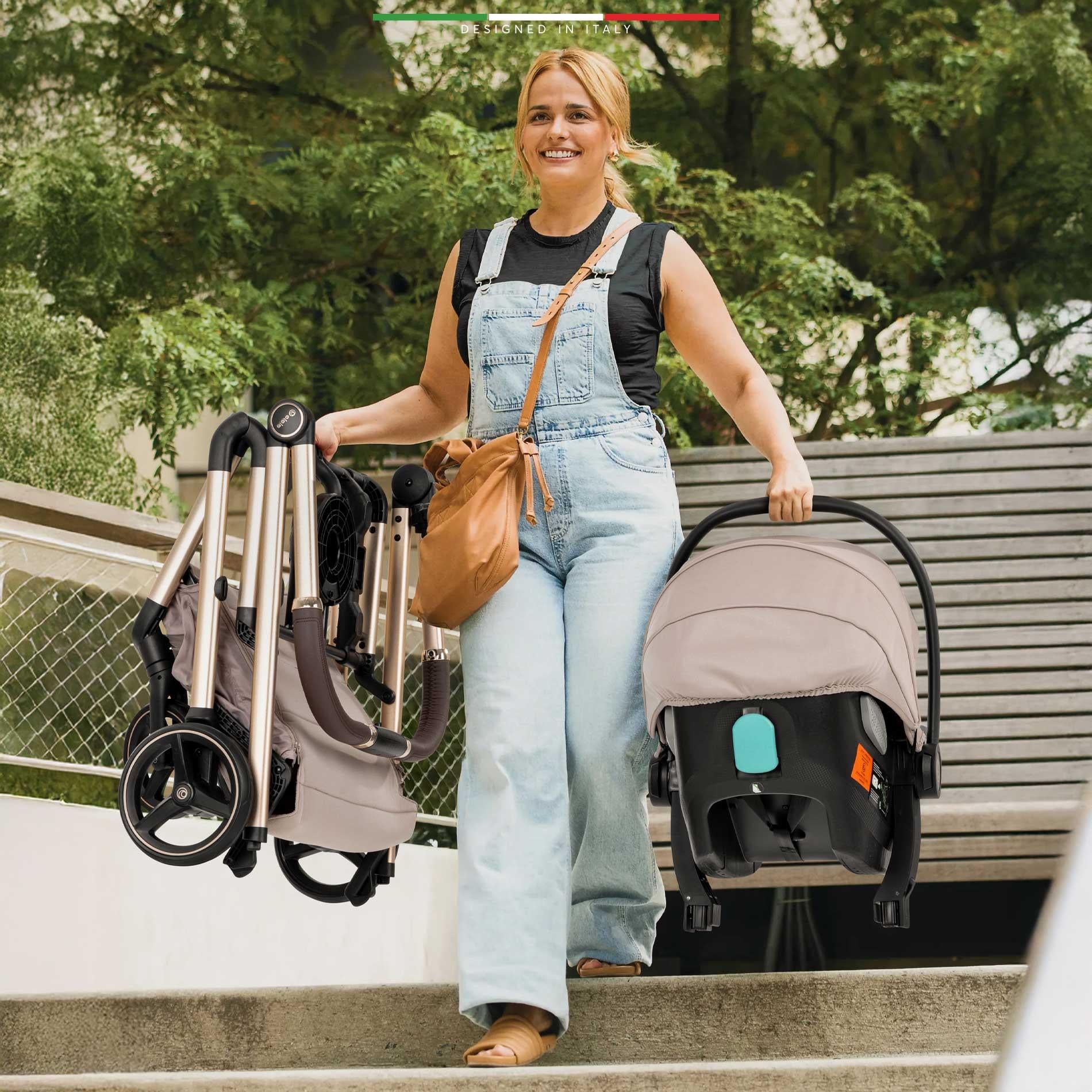 Elele Rotante 360° Dönebilen Çift Yönlü Kabin Tipi Travel Bebek Arabası Gri
