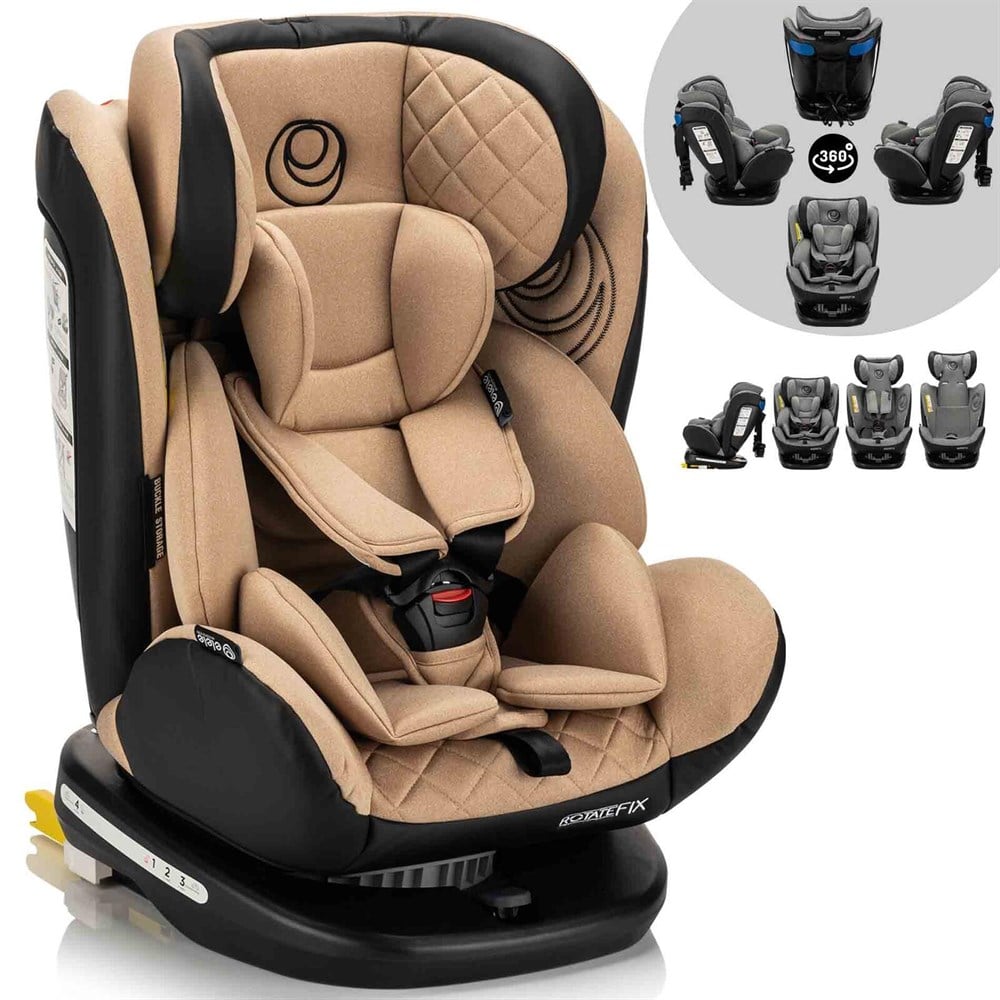 Elele RotateFix 2 360° Dönebilen İsofixli Oto Koltuğu 0-36 KG Siyah-Krem
