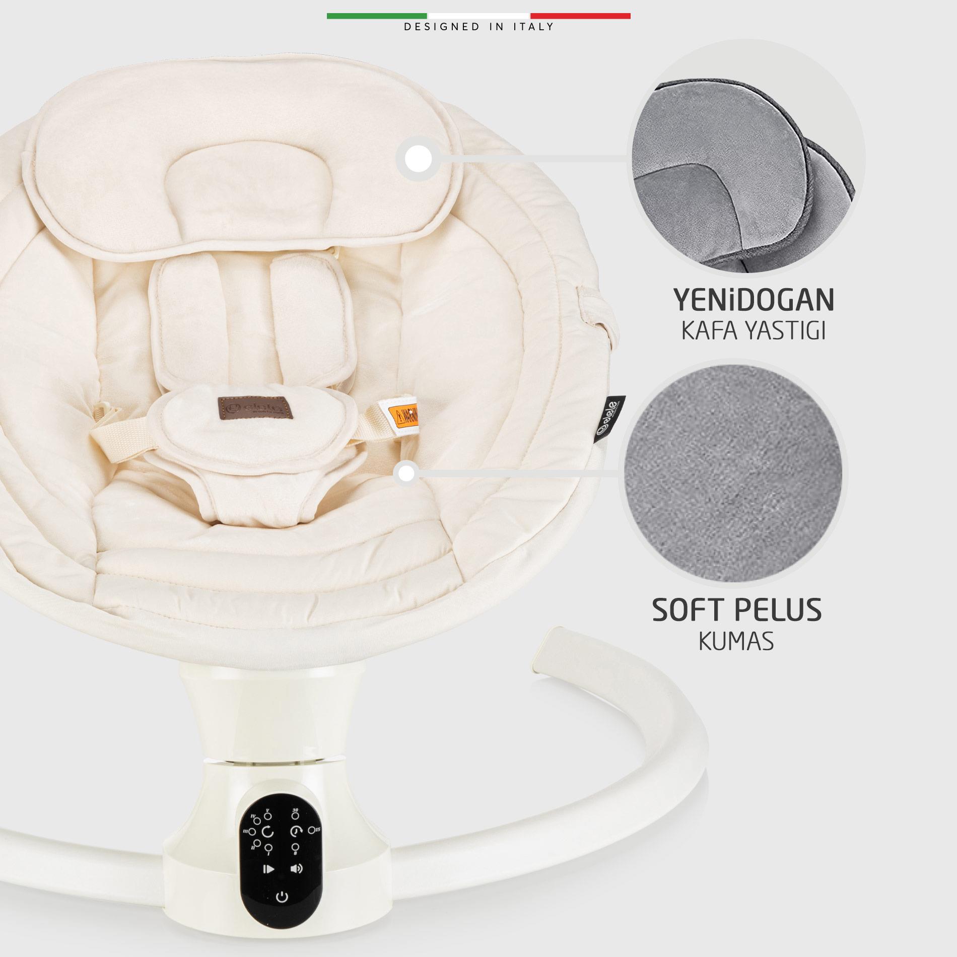 Elele Sette Elektrikli Otomatik Sallanan Ana Kucağı Bej