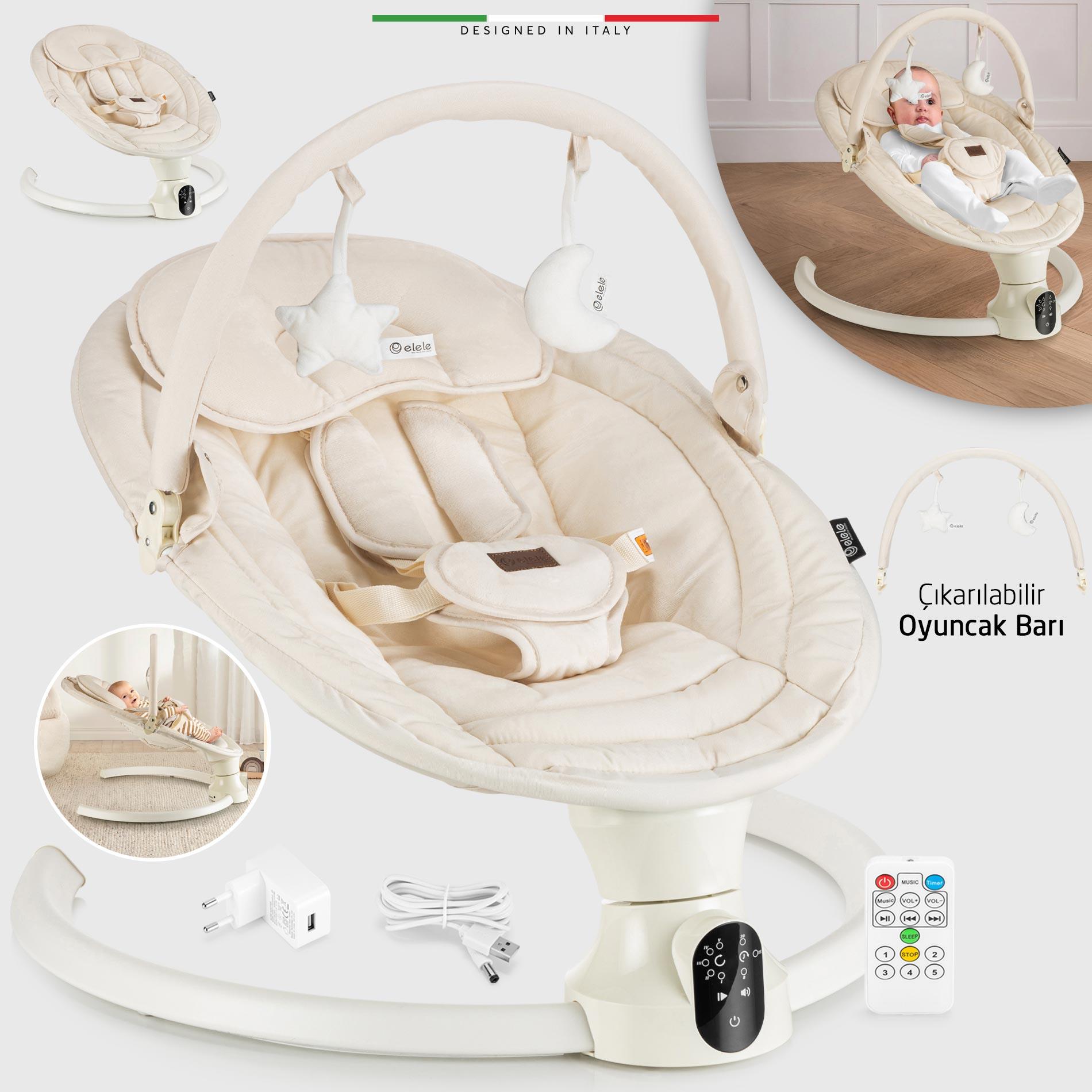 Elele Sette Elektrikli Otomatik Sallanan Ana Kucağı Bej