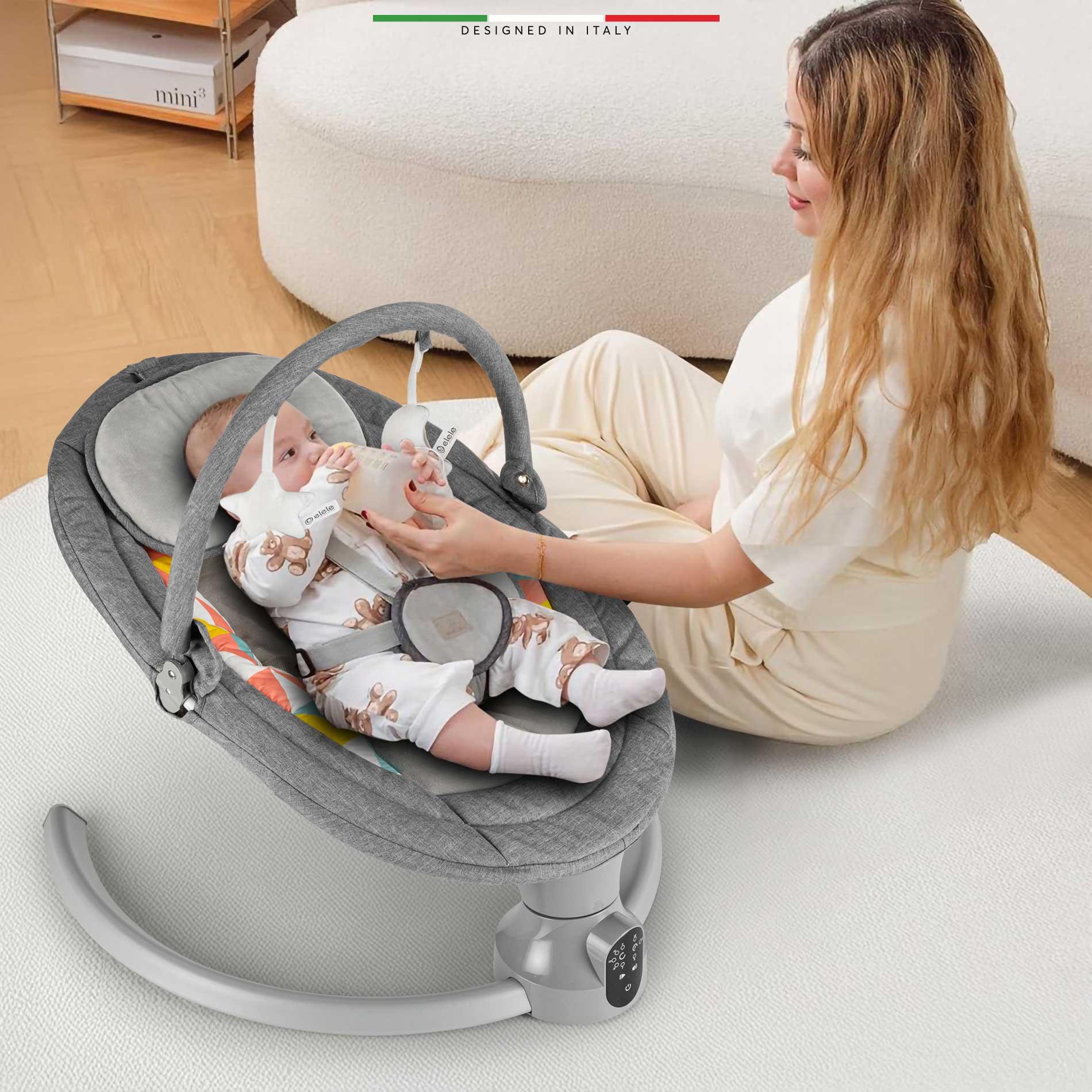 Elele Sette Elektrikli Otomatik Sallanan Ana Kucağı Gri