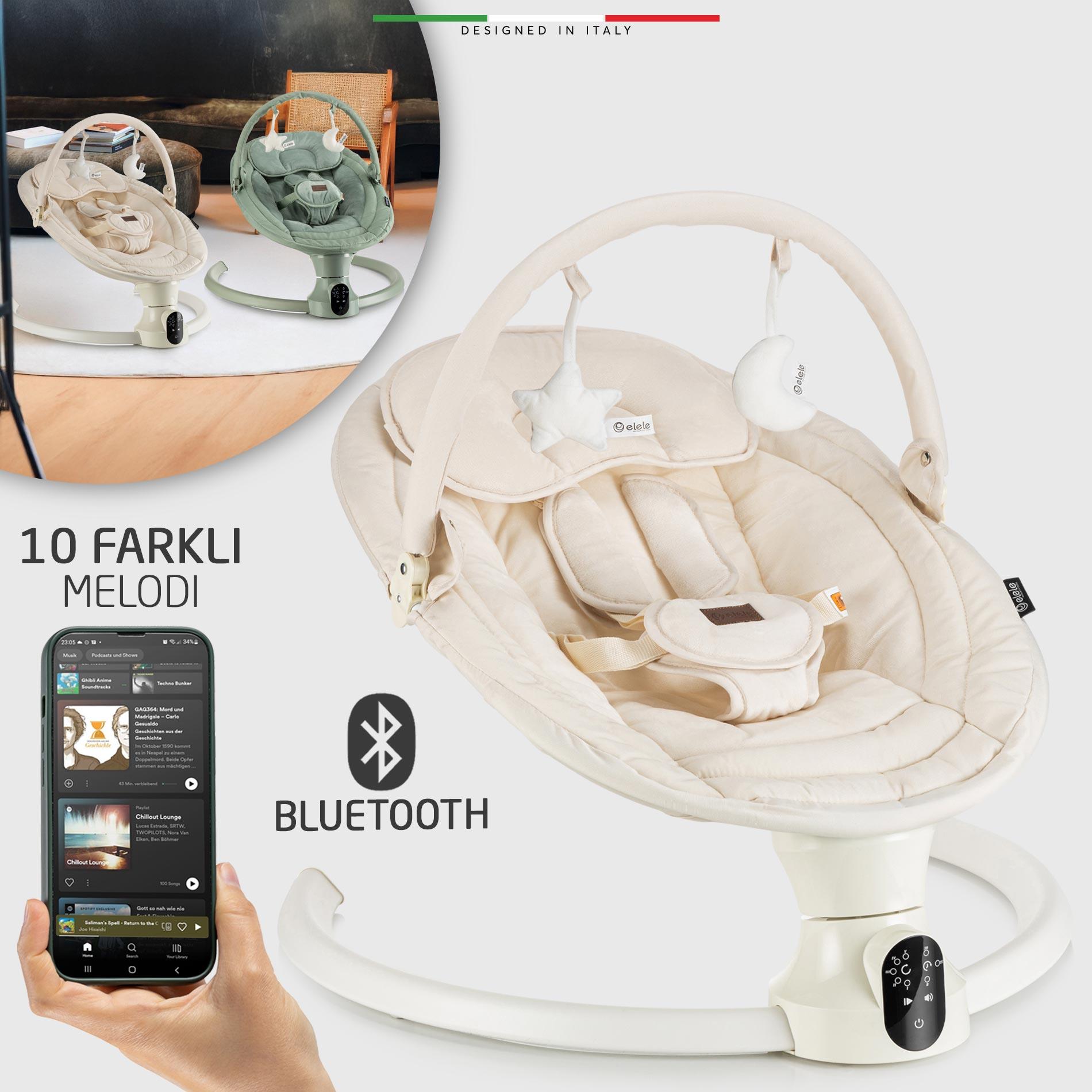 Elele Sette Elektrikli Otomatik Sallanan Ana Kucağı Bej