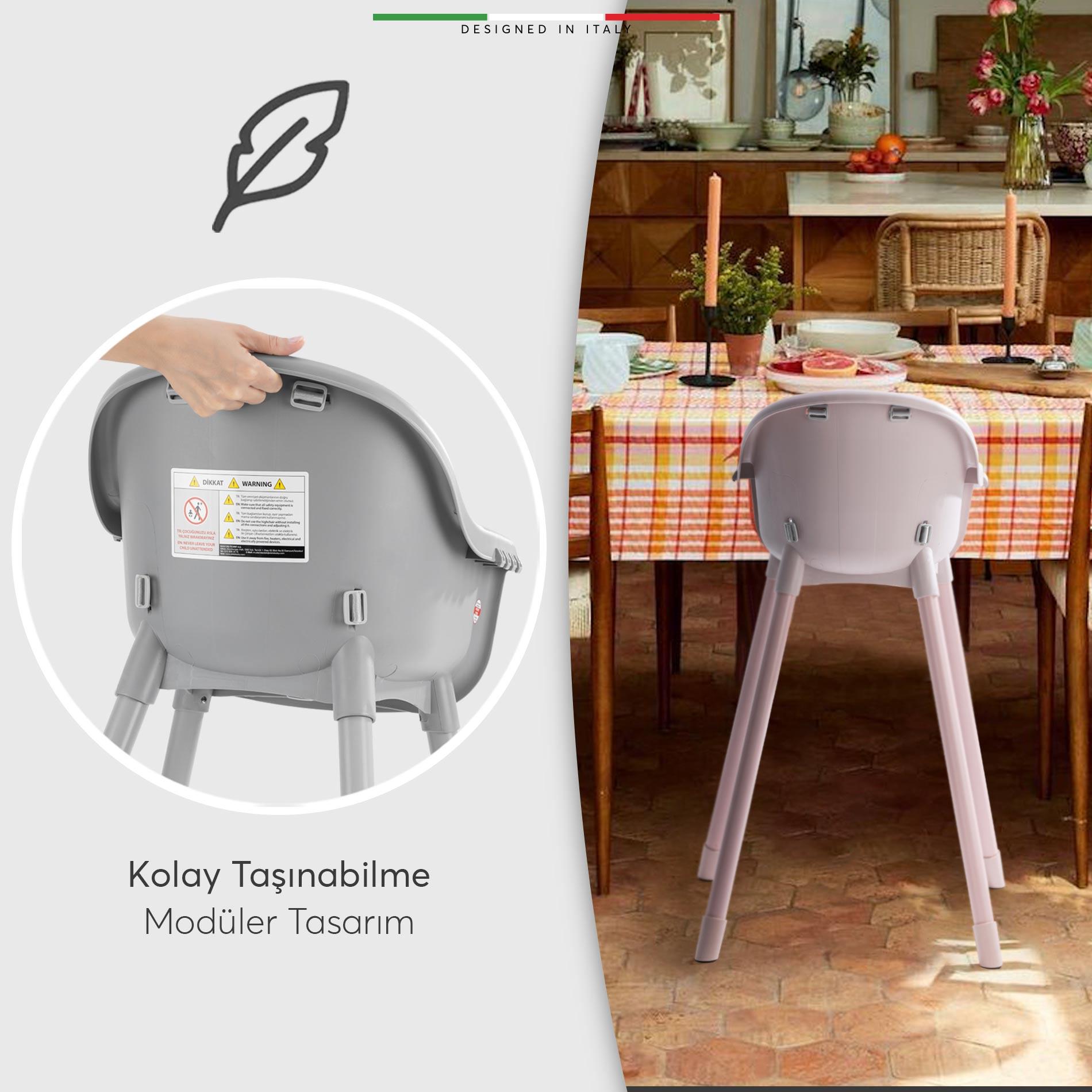 Elele Sorte 2in1 Bebek Mama Sandalyesi ve Çocuk Sandalyesi Gri