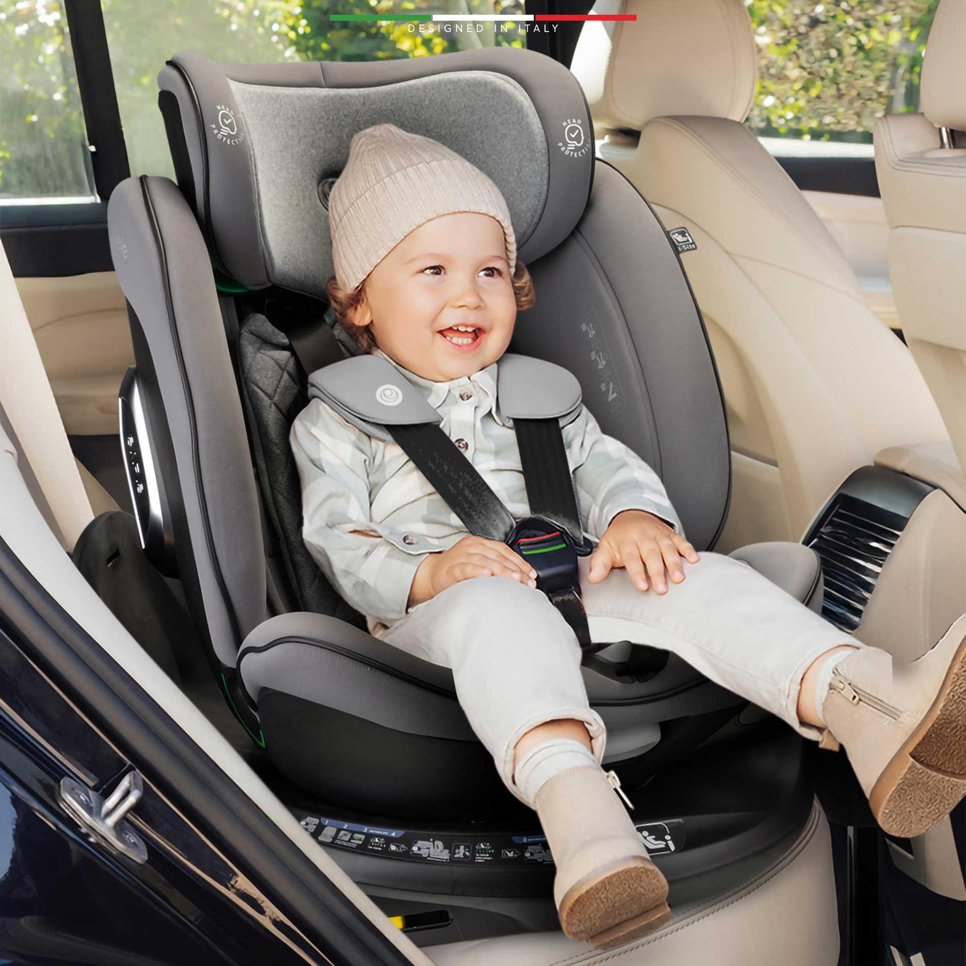 Elele StradaFix 360° Dönen I-Size Oto Koltuğu İsoFix 40-150 CM 0-36 KG Gri