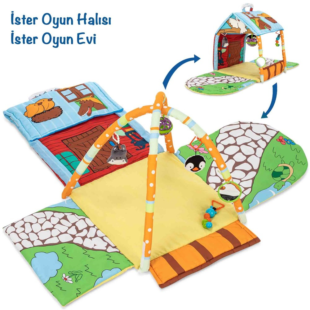 Elele Toys Casa Ev Tipi Bebek Oyun Halısı ve Oyun Çadırı MİX