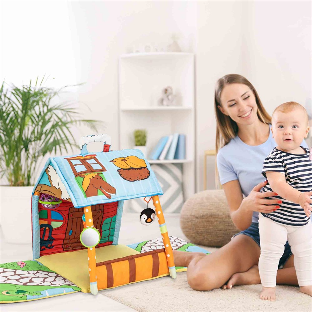 Elele Toys Casa Ev Tipi Bebek Oyun Halısı ve Oyun Çadırı MİX