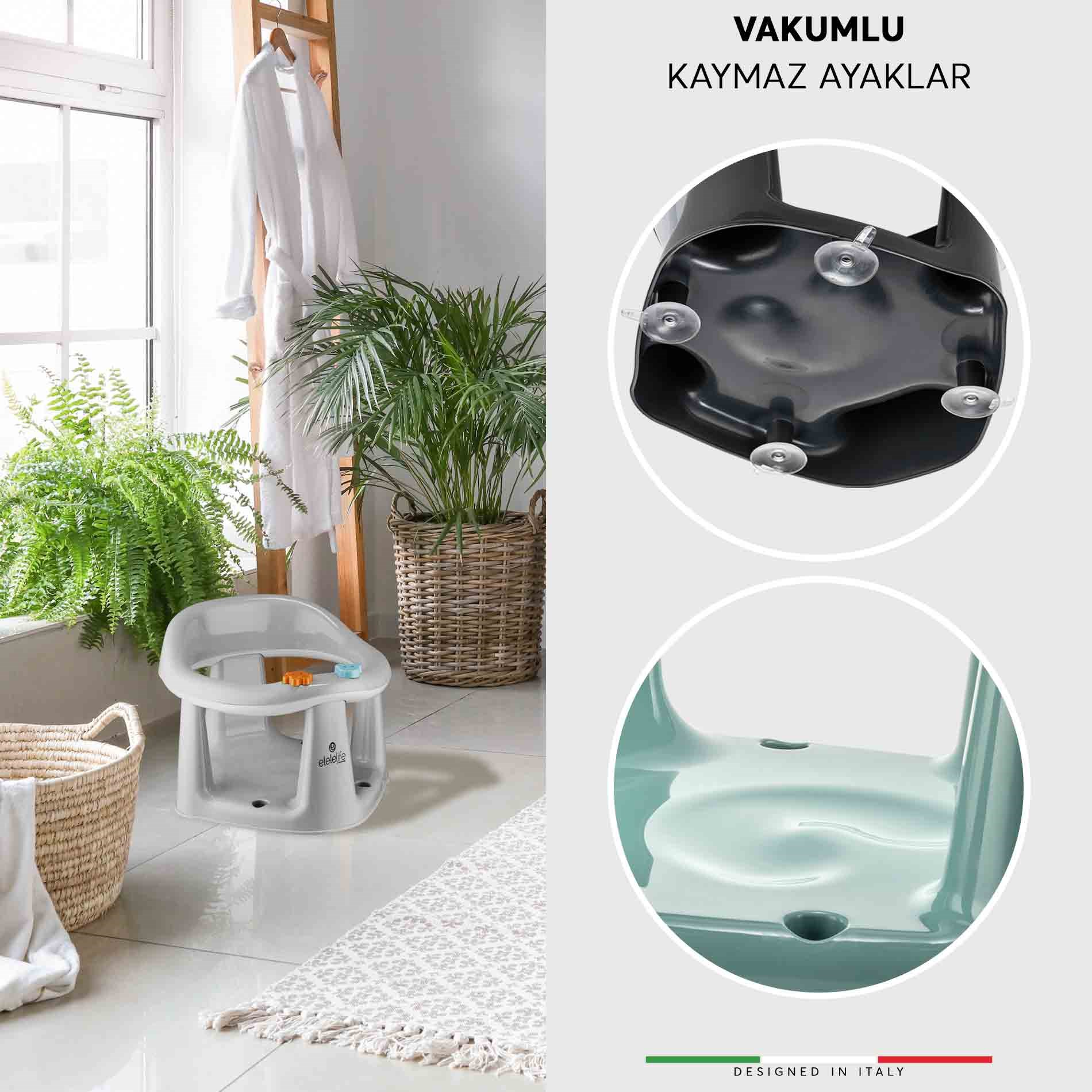 EleleLife 2in1 Vakum Bebek Banyo Oturağı ve Mama Oturağı Krem