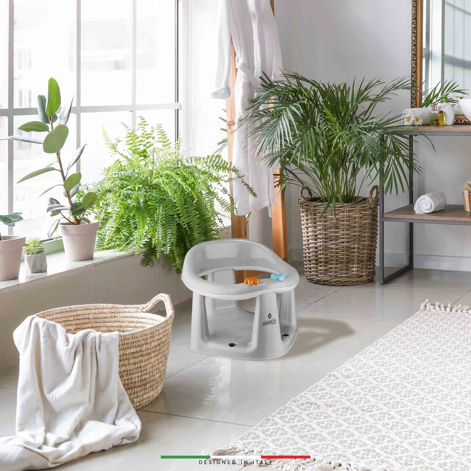 EleleLife 2in1 Vakum Bebek Banyo Oturağı ve Mama Oturağı Gri