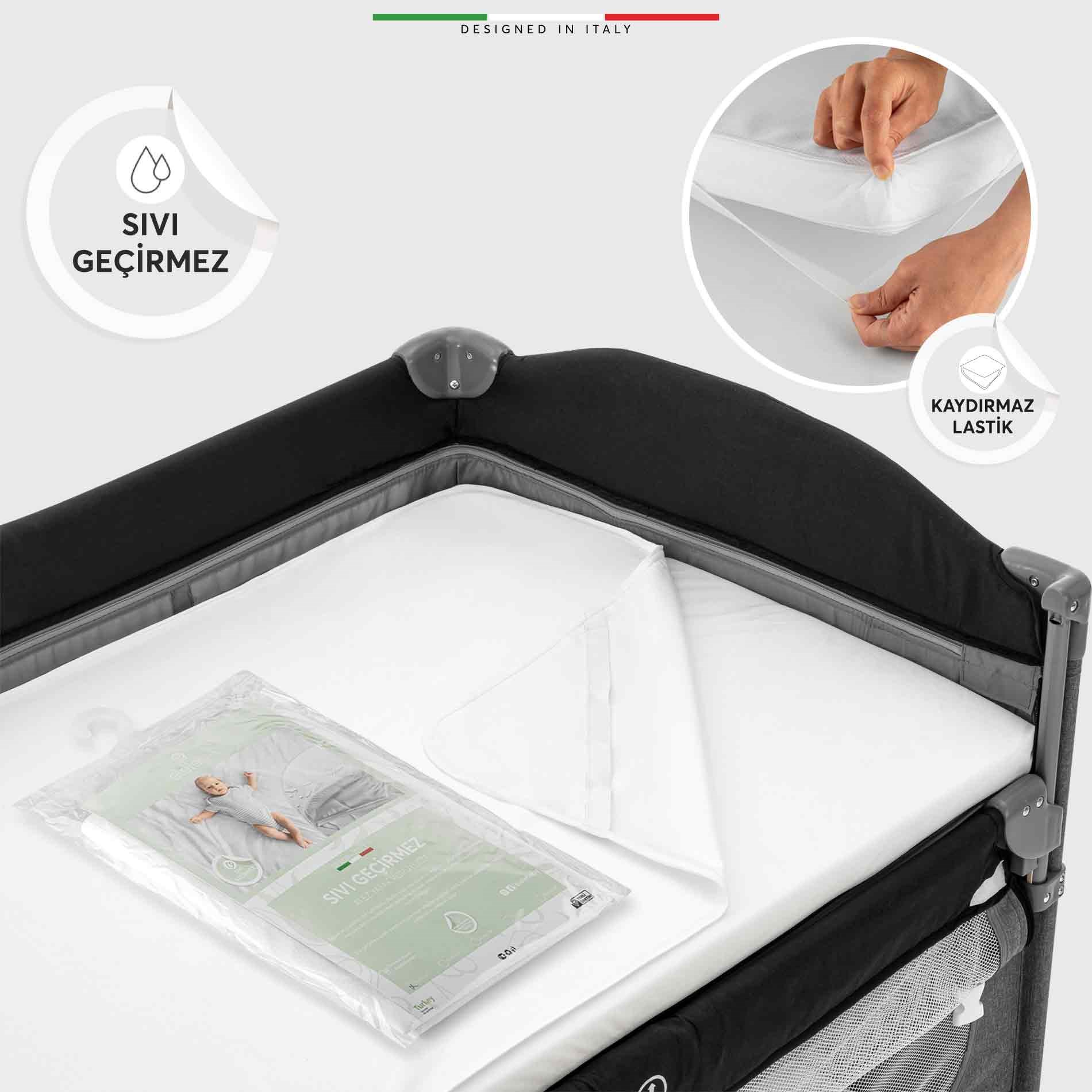 EleleLife 60*120 Sıvı Geçirmez Lastikli Bebek Yatak Koruyucu Alez