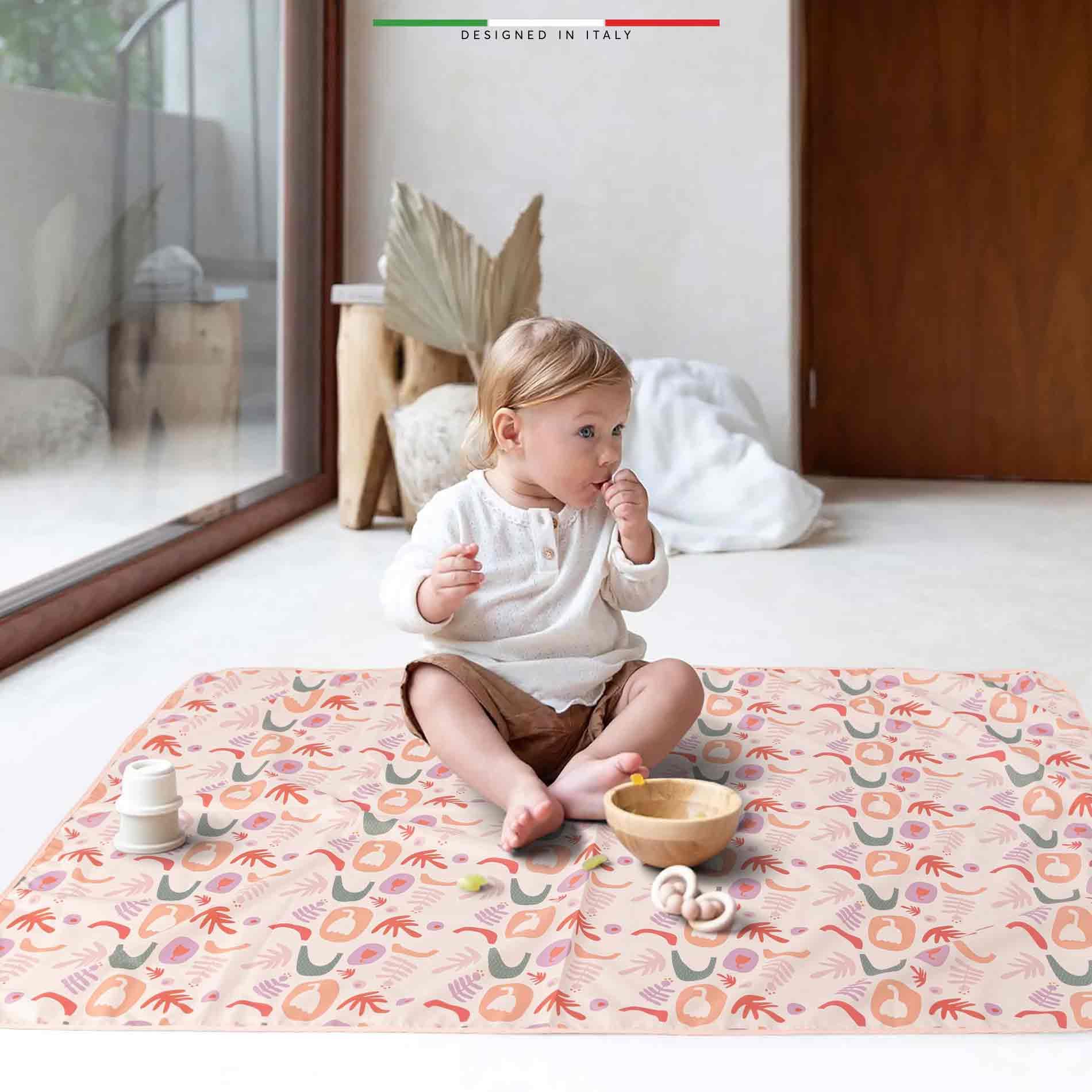 EleleLife Aktivite ve Mama Sandalyesi Örtüsü Sıvı Geçirmez Leke Tutmaz 150x100 Fiore