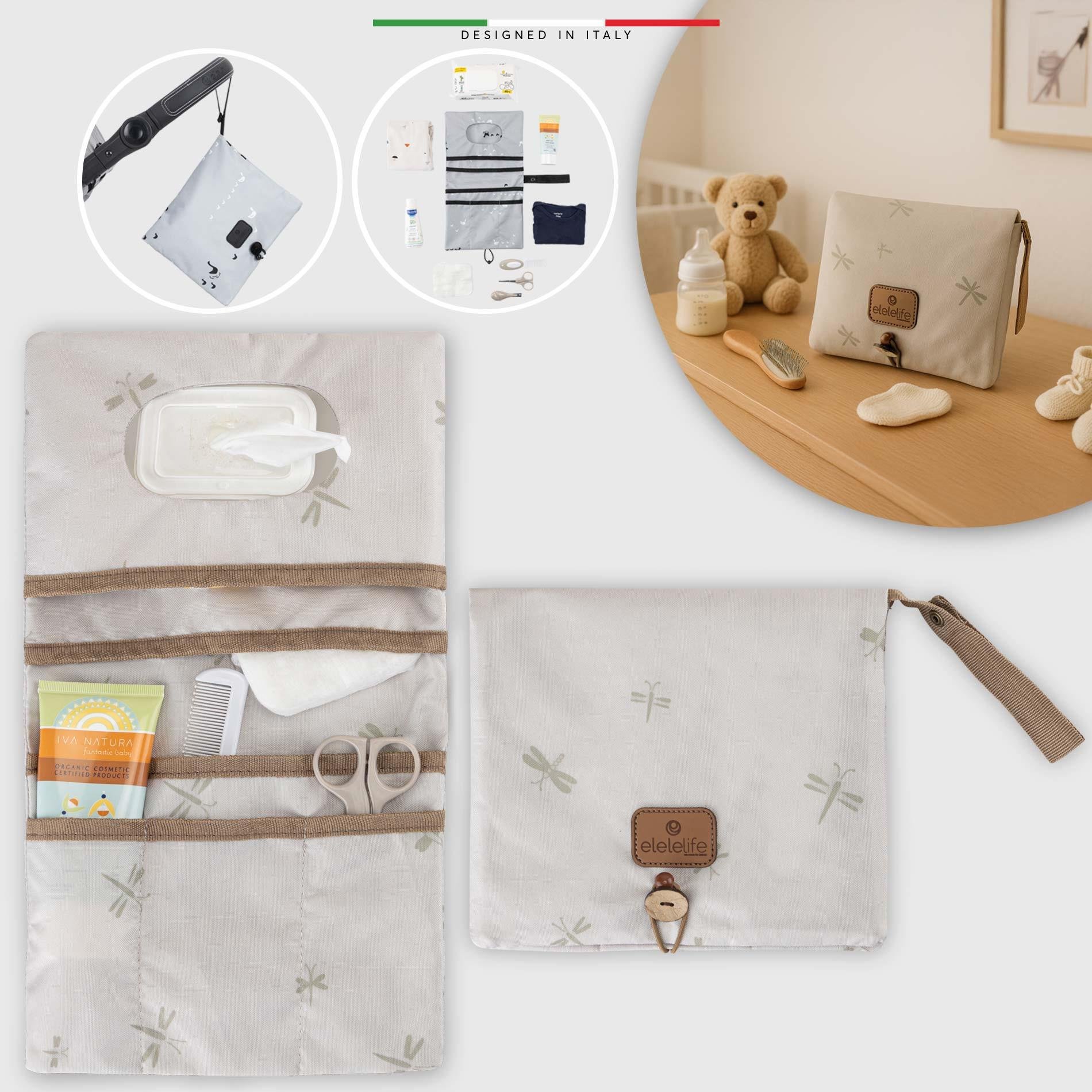 EleleLife Bebek Bakım Organizer Çantası Natura Bej