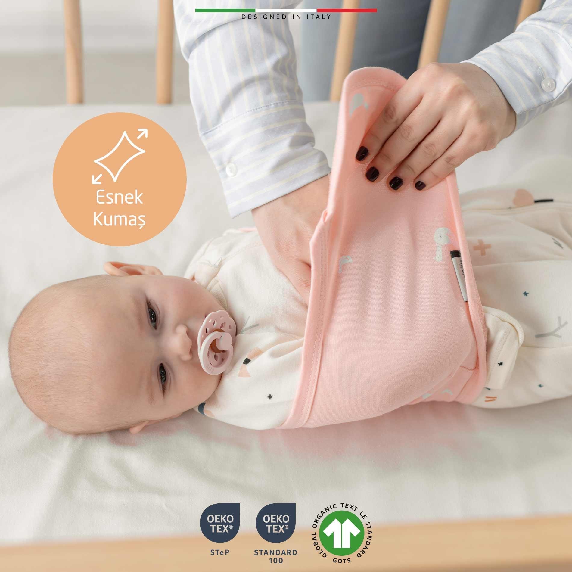 EleleLife Bebek Kundak Kemer Yenidoğan Gri Pato