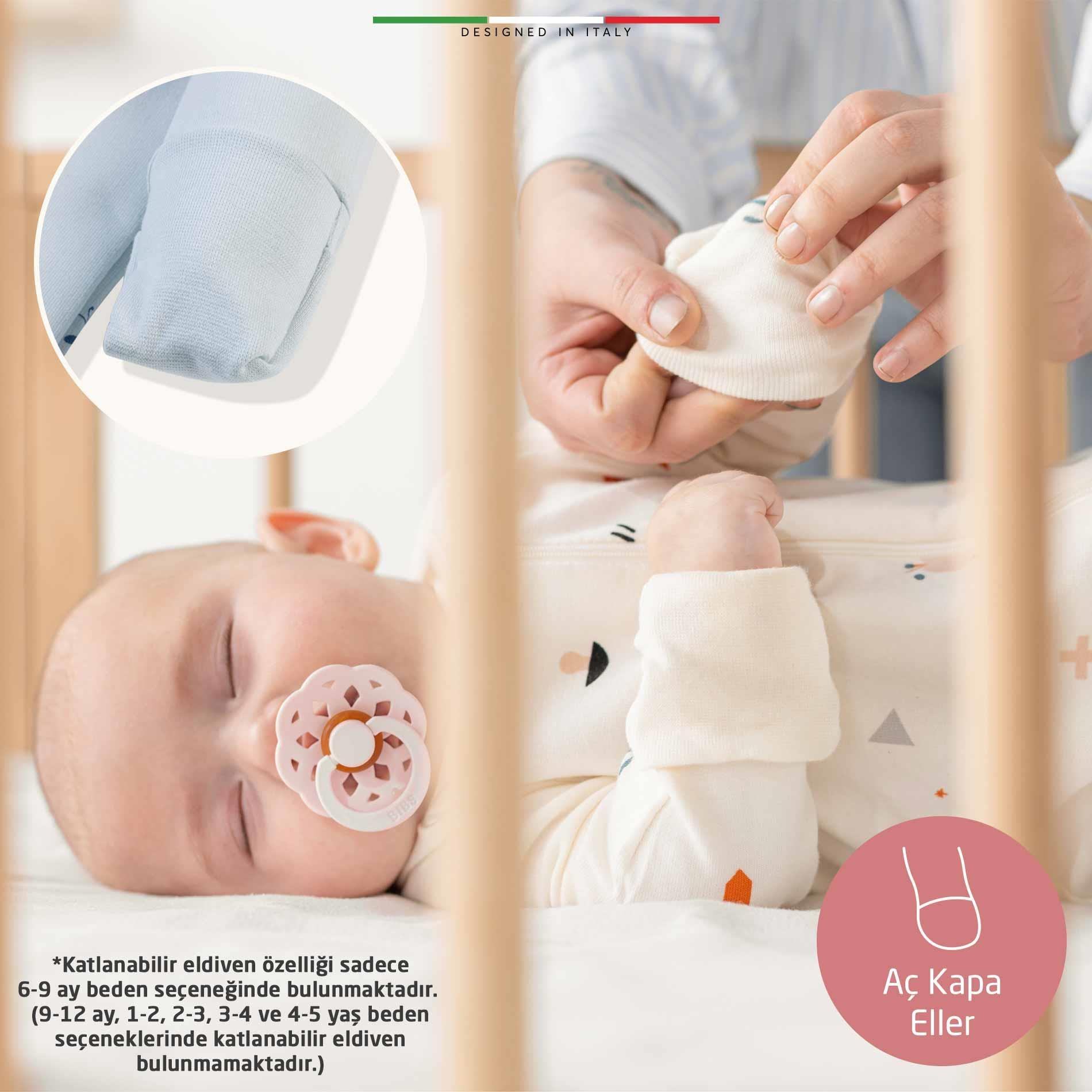 EleleLife Dolgulu Çoçuk/Bebek Uyku Tulumu 2.7 Tog Gri Pato