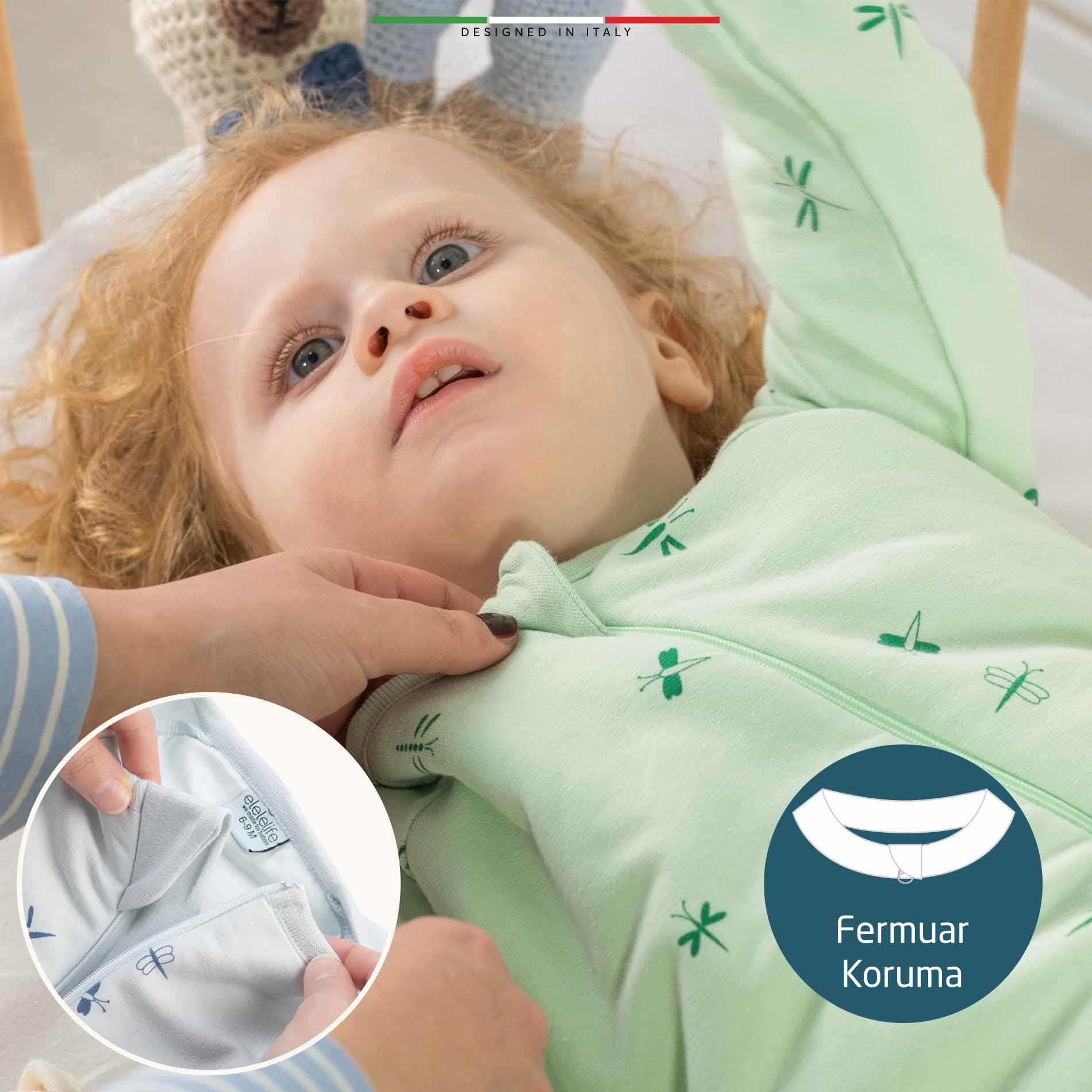 EleleLife Dolgulu Çoçuk/Bebek Uyku Tulumu 2.7 Tog Pudra Pato