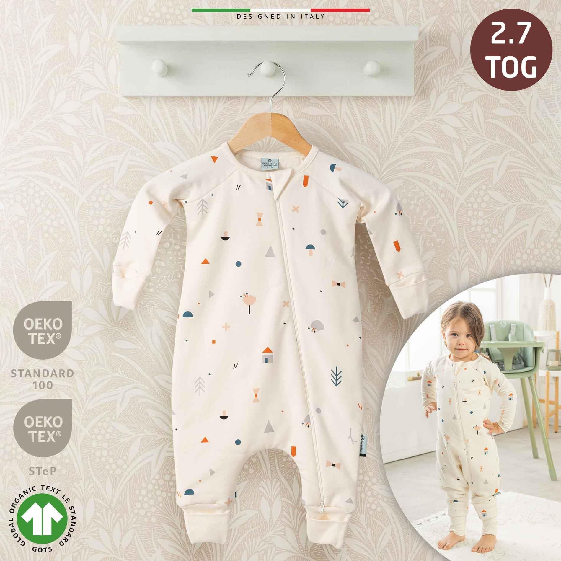 EleleLife Dolgulu Çoçuk/Bebek Uyku Tulumu 2.7 Tog Krem Mono