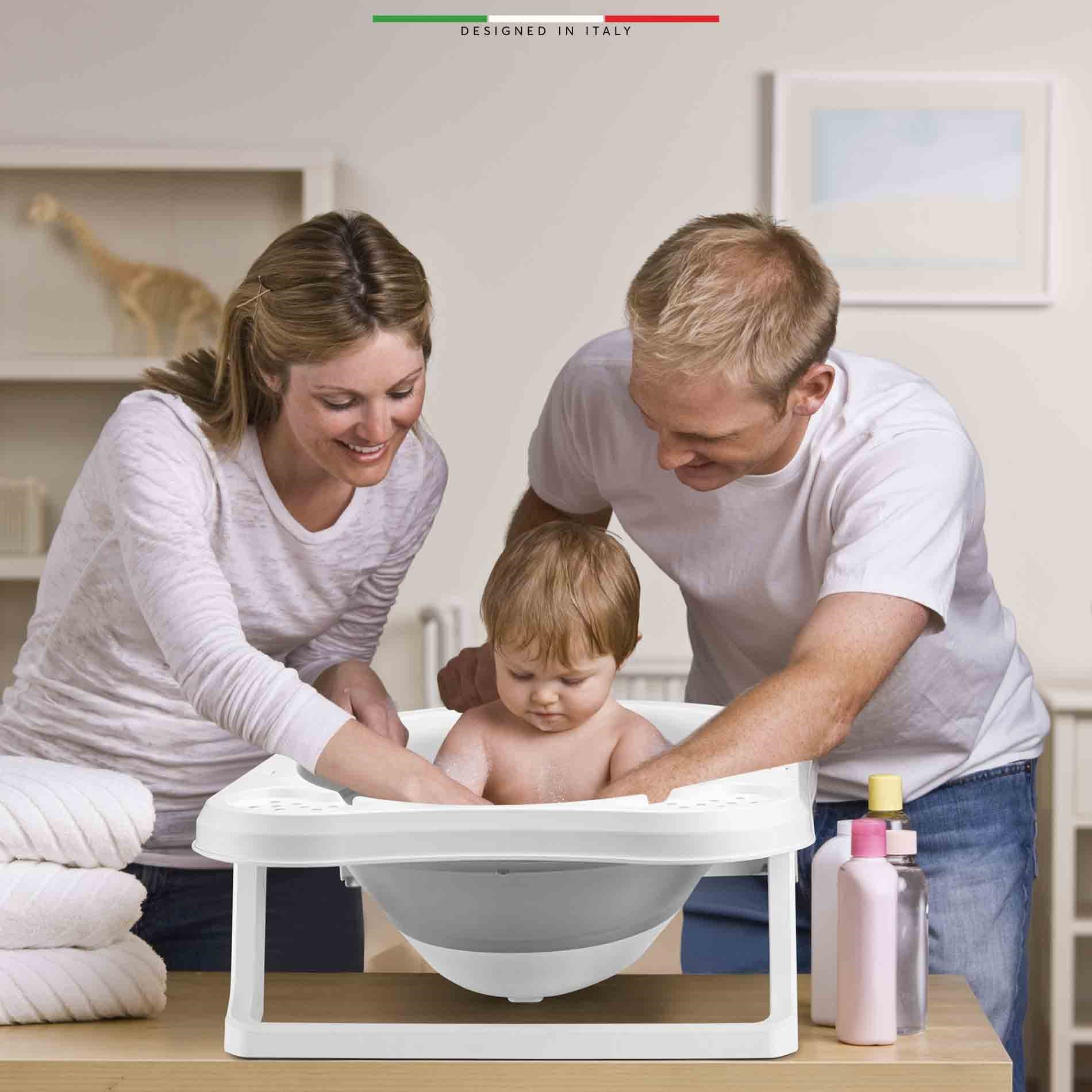 EleleLife Giderli Katlanabilir Bebek Banyo Küveti Pudra