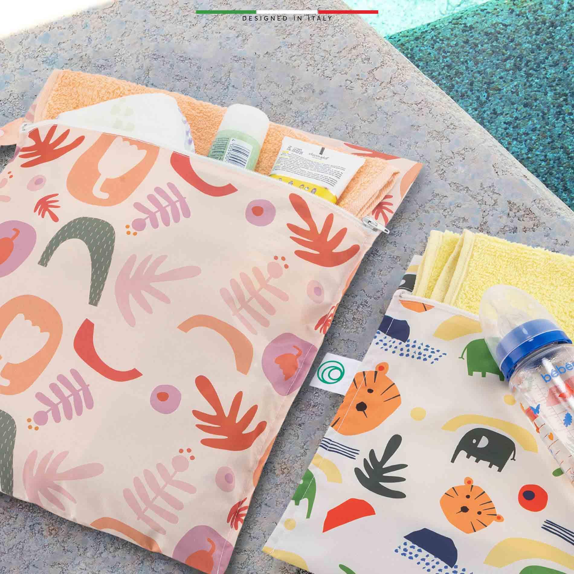 EleleLife Islak Kuru ve Kirli Bebek Çantası Sıvı Geçirmez Büyük Boy 28x24 Cm Fiore
