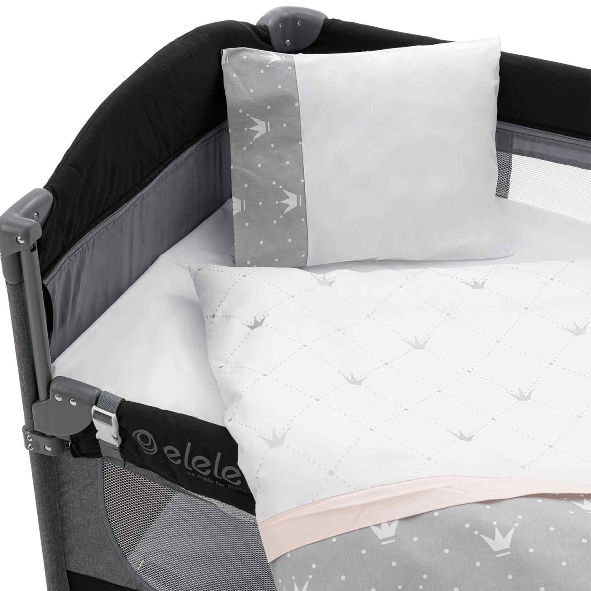 EleleLife Letto 6 Parça Park Yatak Bebek Uyku Seti Pudra