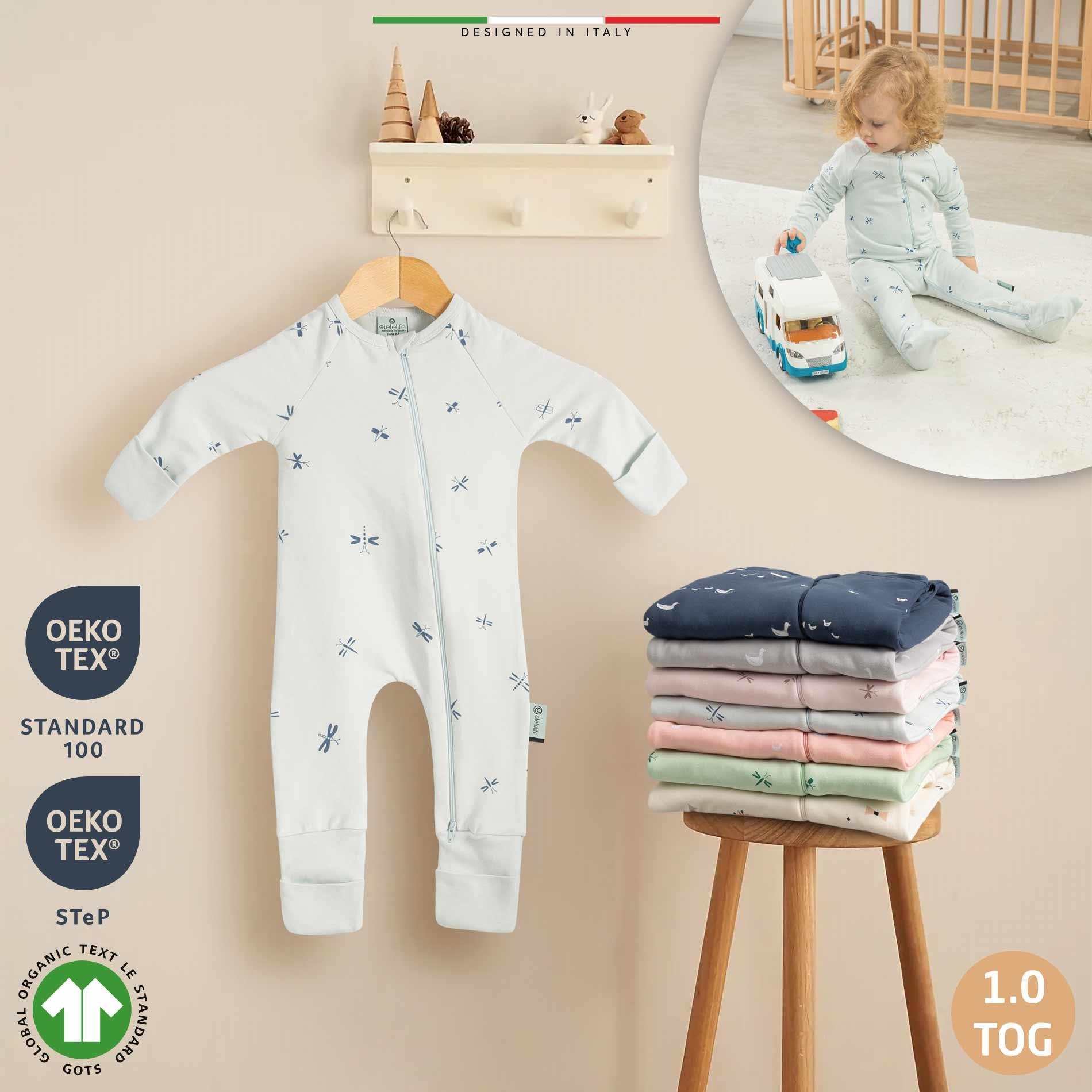 EleleLife Mevsimlik Çoçuk/Bebek Uyku Tulumu 1 Tog Mavi Sanno