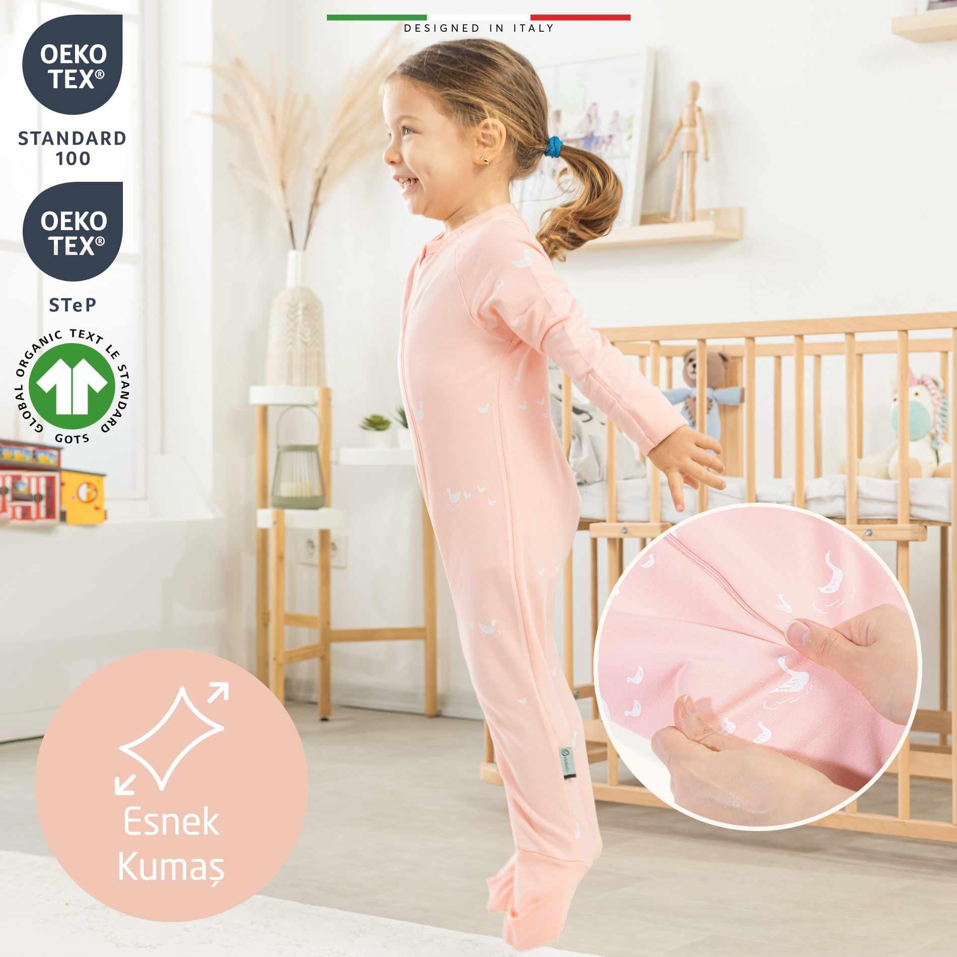 EleleLife Mevsimlik Çoçuk/Bebek Uyku Tulumu 1 Tog Gri Pato