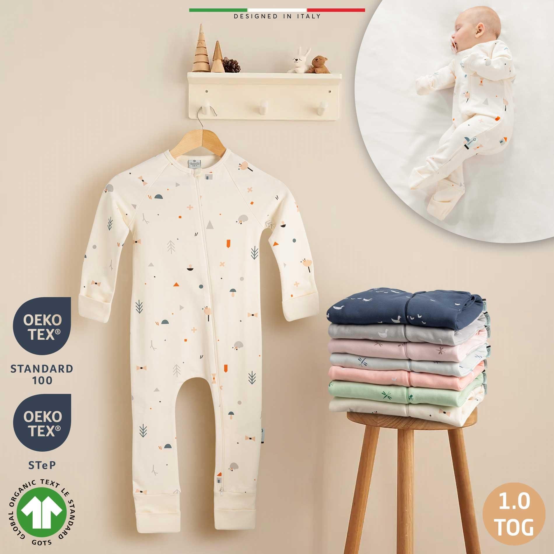 EleleLife Mevsimlik Çoçuk/Bebek Uyku Tulumu 1 Tog Krem Mono