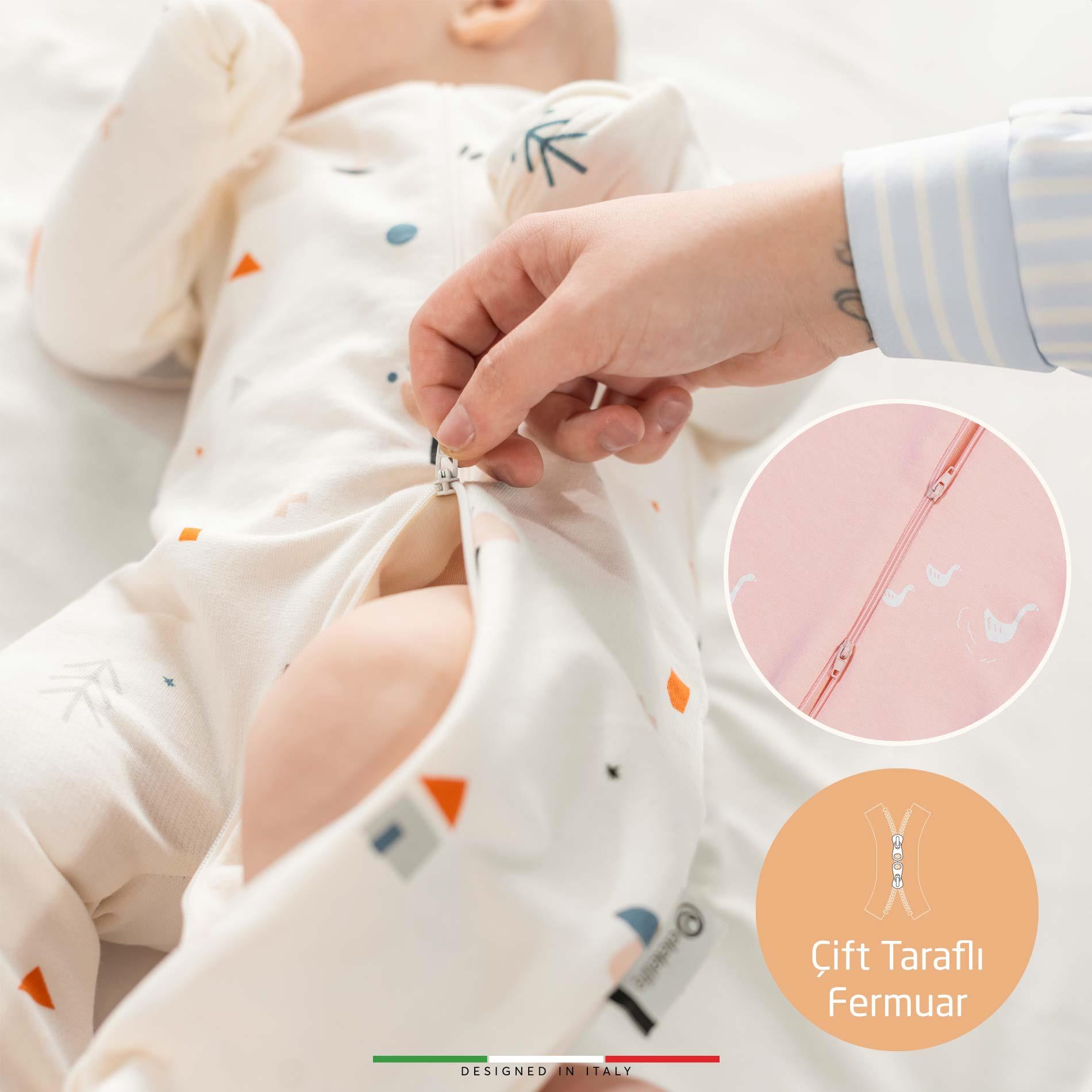 EleleLife Mevsimlik Çoçuk/Bebek Uyku Tulumu 1 Tog Gri Pato