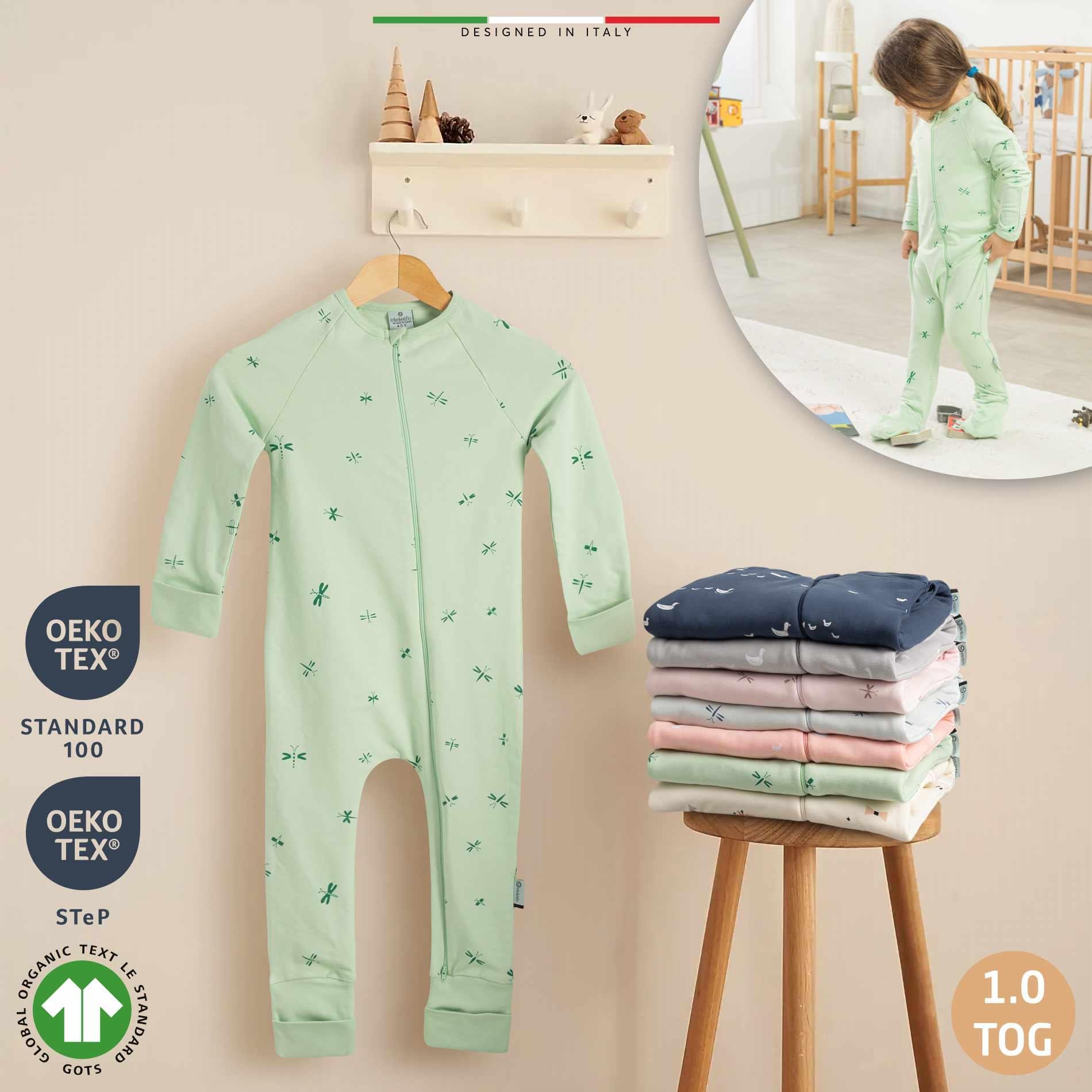 EleleLife Mevsimlik Çoçuk/Bebek Uyku Tulumu 1 Tog Yeşil Sanno