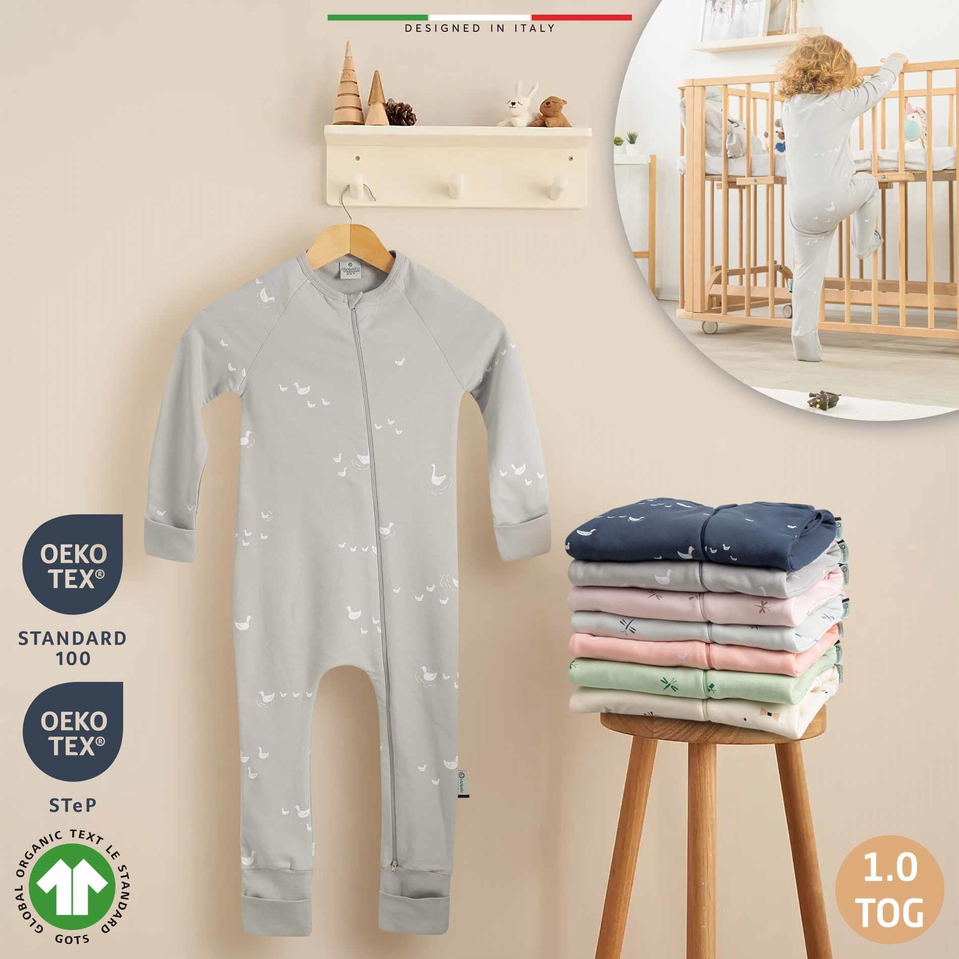 EleleLife Mevsimlik Çoçuk/Bebek Uyku Tulumu 1 Tog Gri Pato