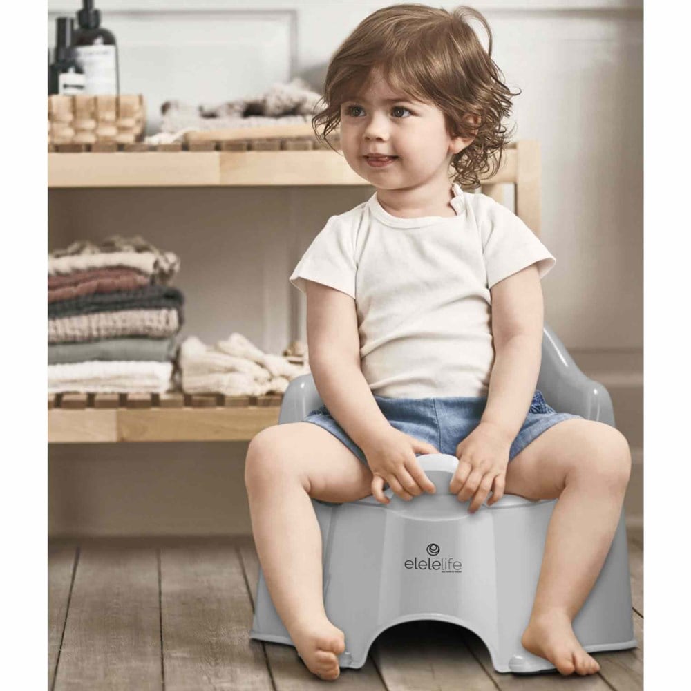 EleleLife Tuvalet Eğitimi için Taşınabilir Bebek Lazımlık Gri