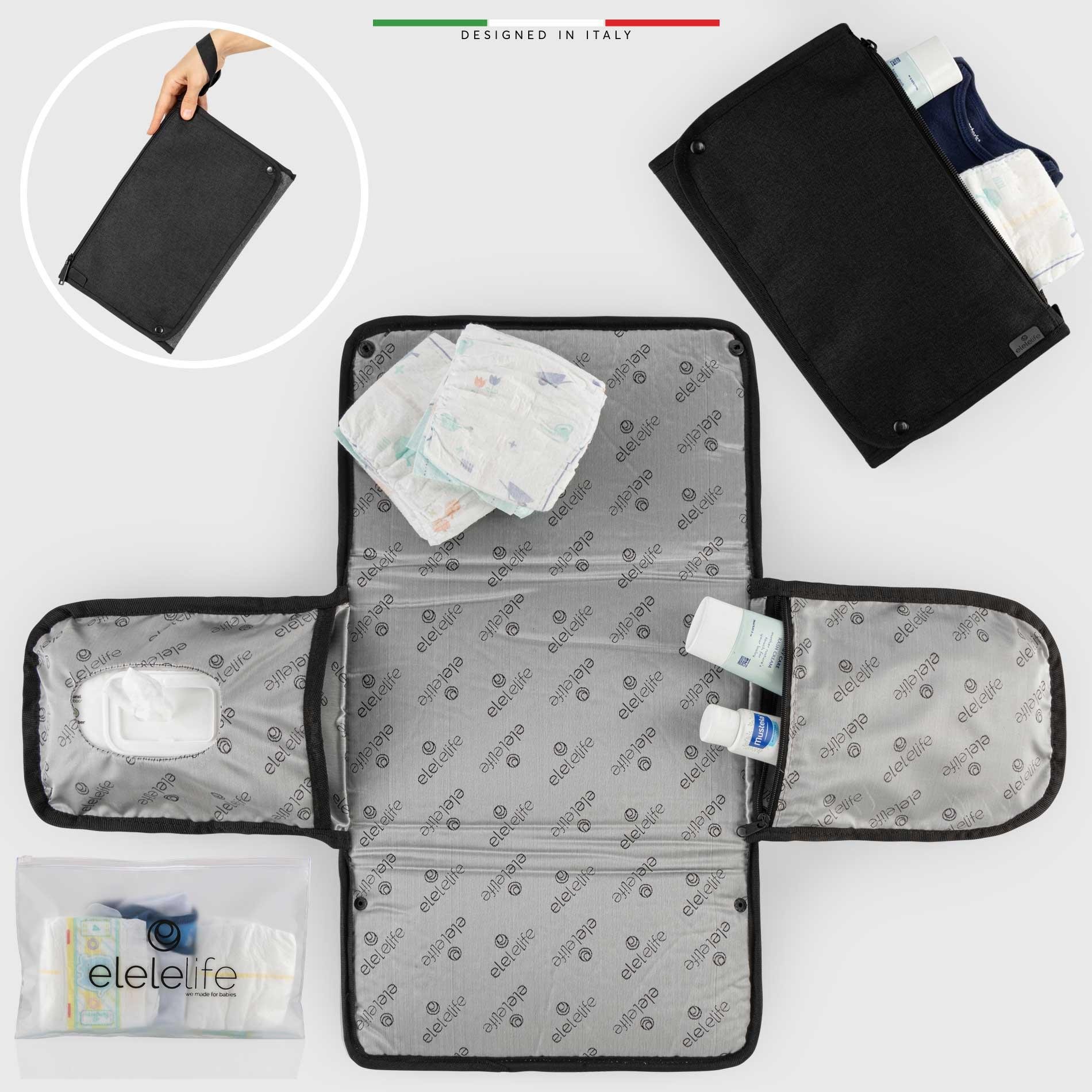 EleleLife Venice 3in1 Anne Bebek Bakım Çantası Siyah-Gri