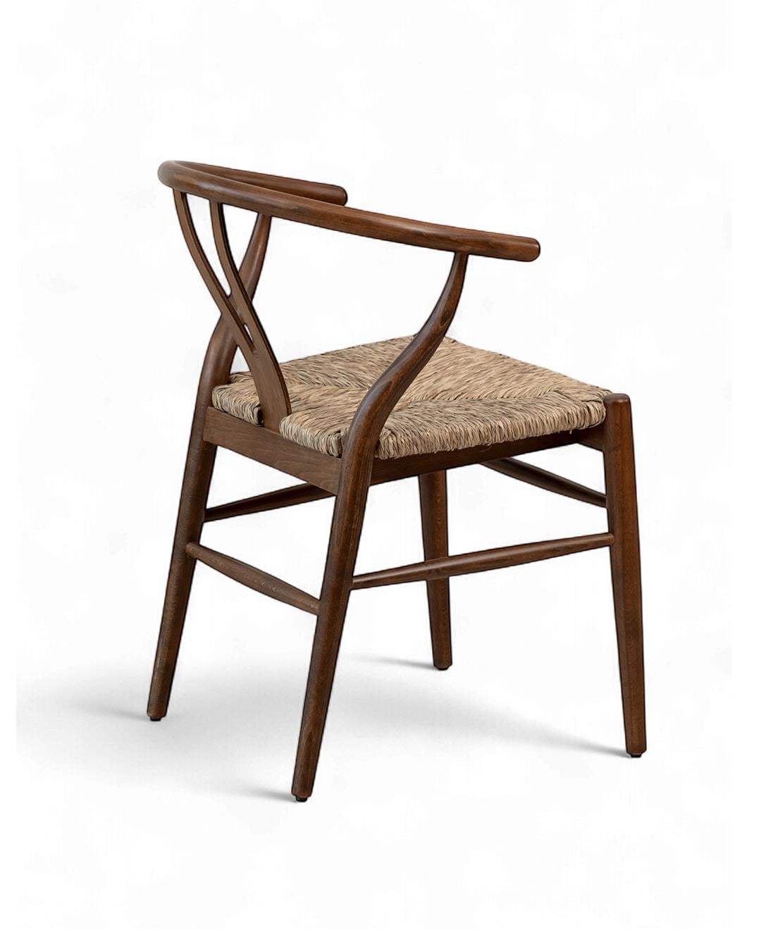 Kastra Wishbone Hasırlı Sandalye - Ceviz 