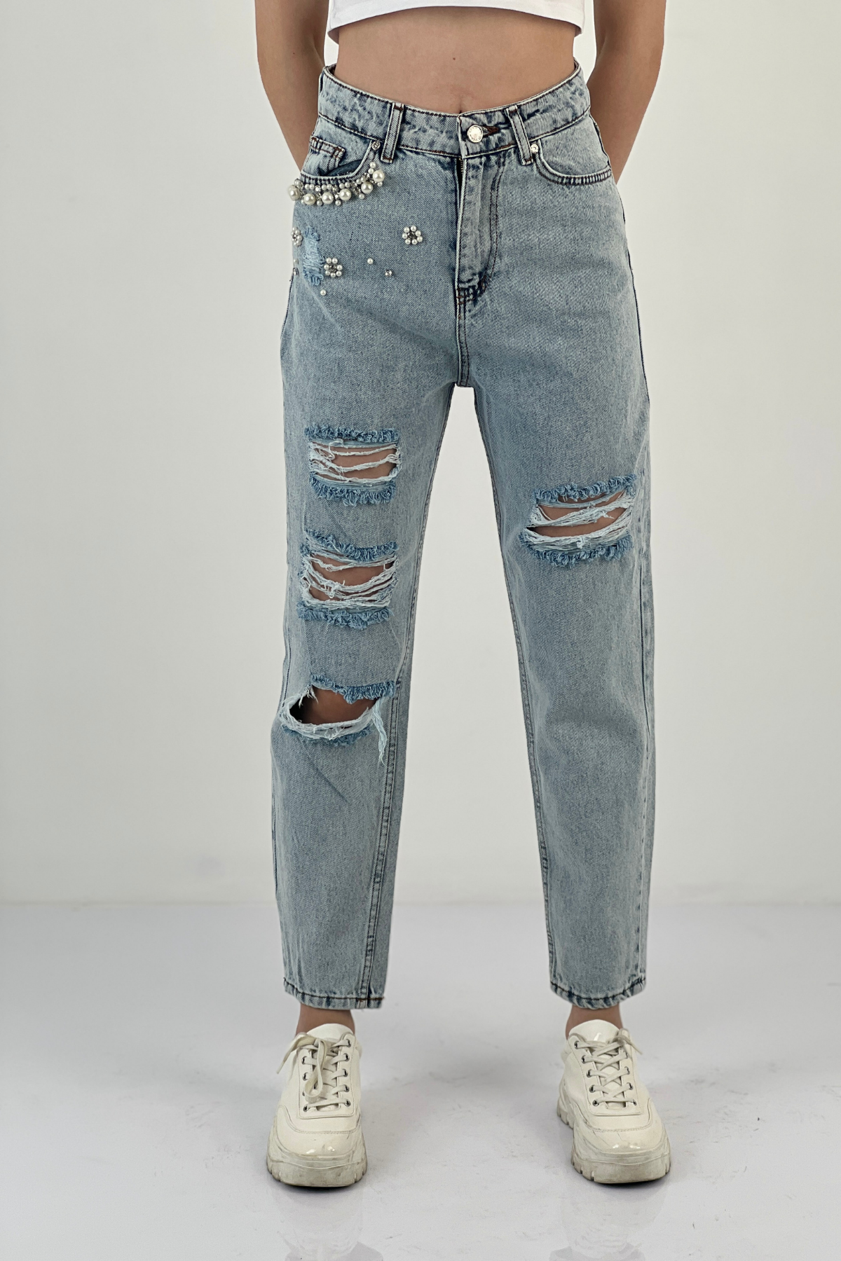 72791-5 LAZERLİ BUZ DENIM PANT DESEN 11-24Y0172791B5A2