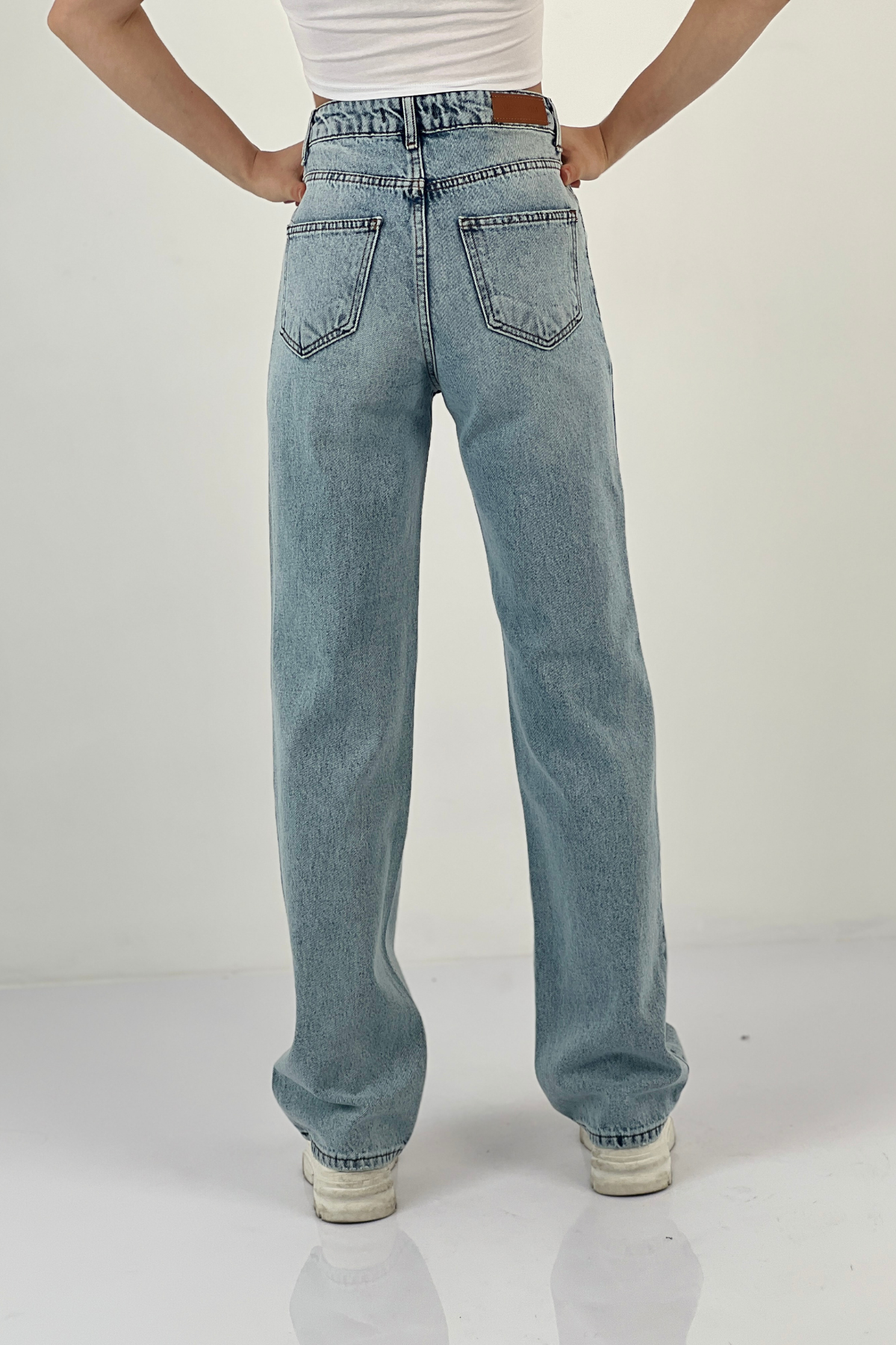 72792-17 WIDE LEG DENİM ANGELS TAŞ YAP.-25Y017279217329