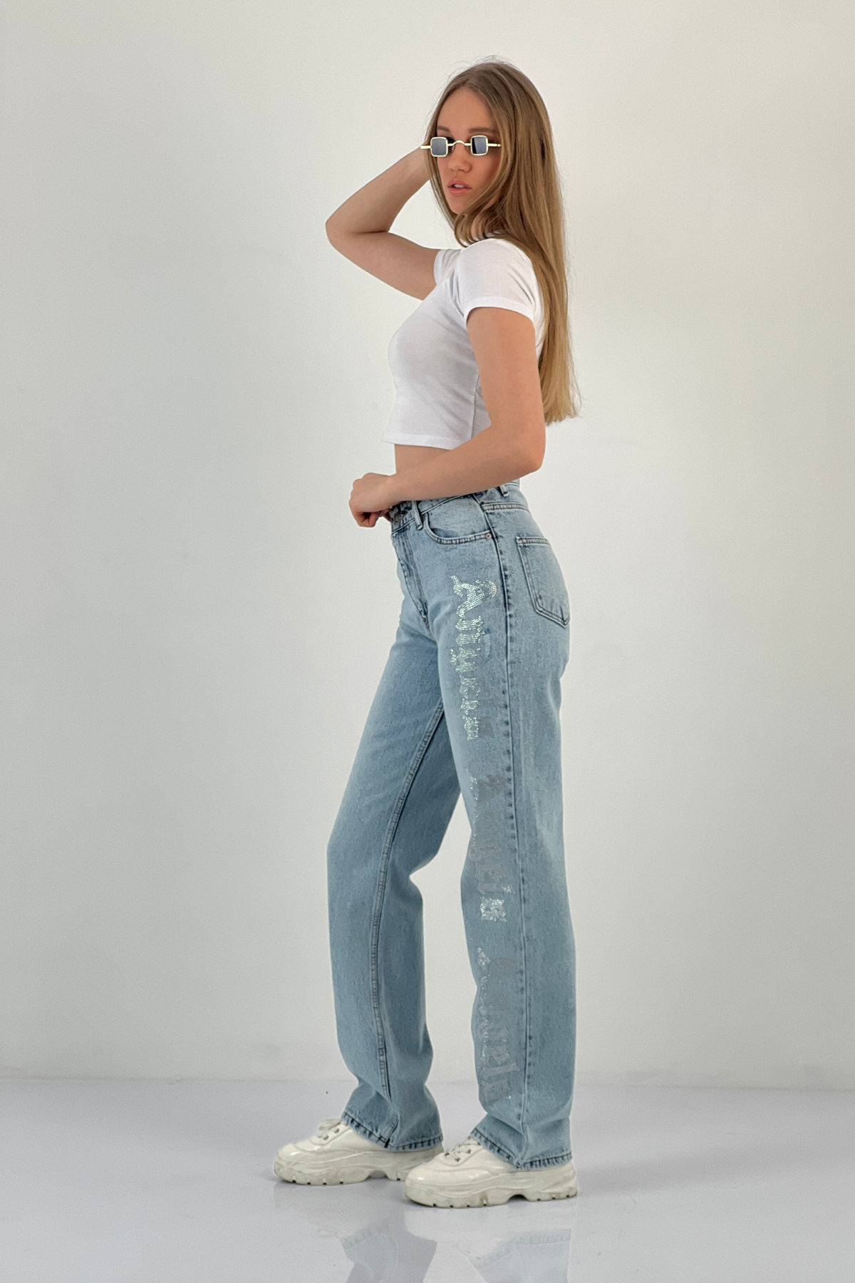 72792-17 WIDE LEG DENİM ANGELS TAŞ YAP.-25Y017279217329