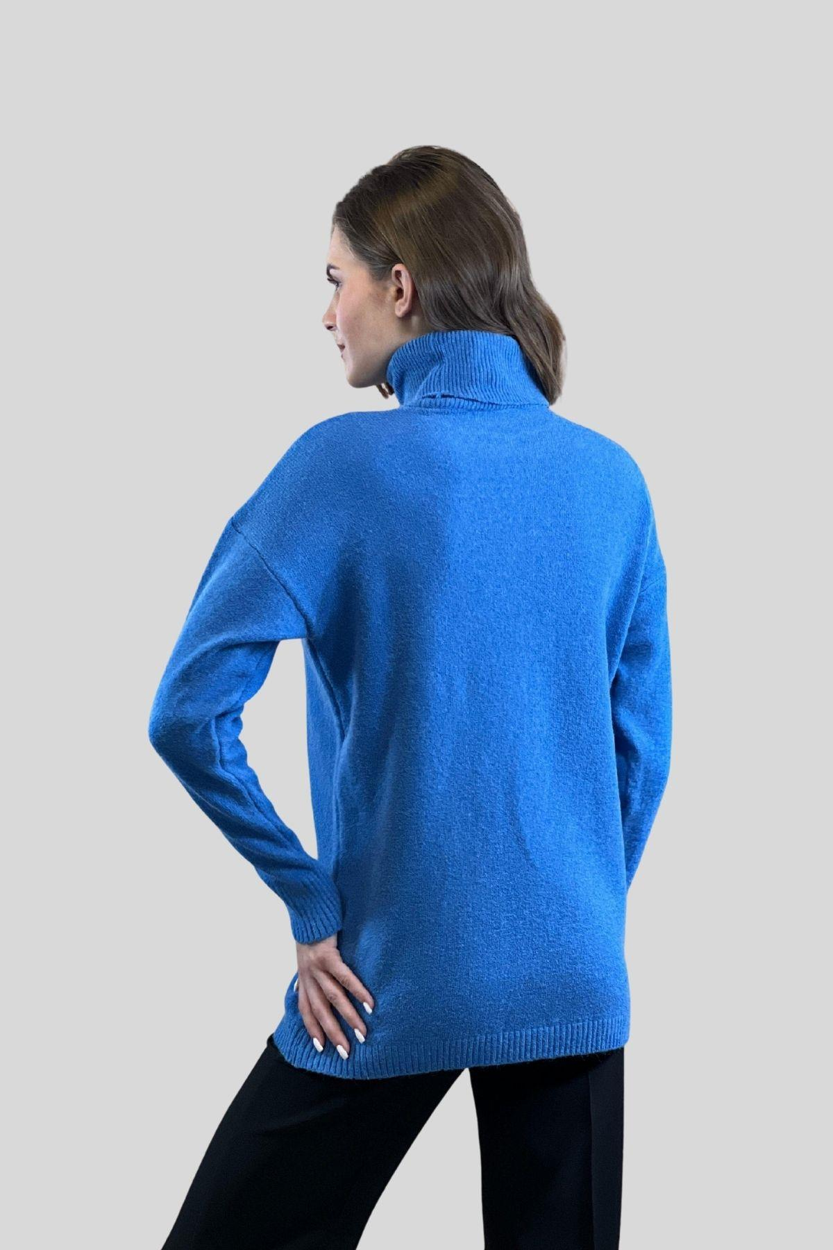Balıkçı Yaka Kadın Basic Triko Kazak-33248-0