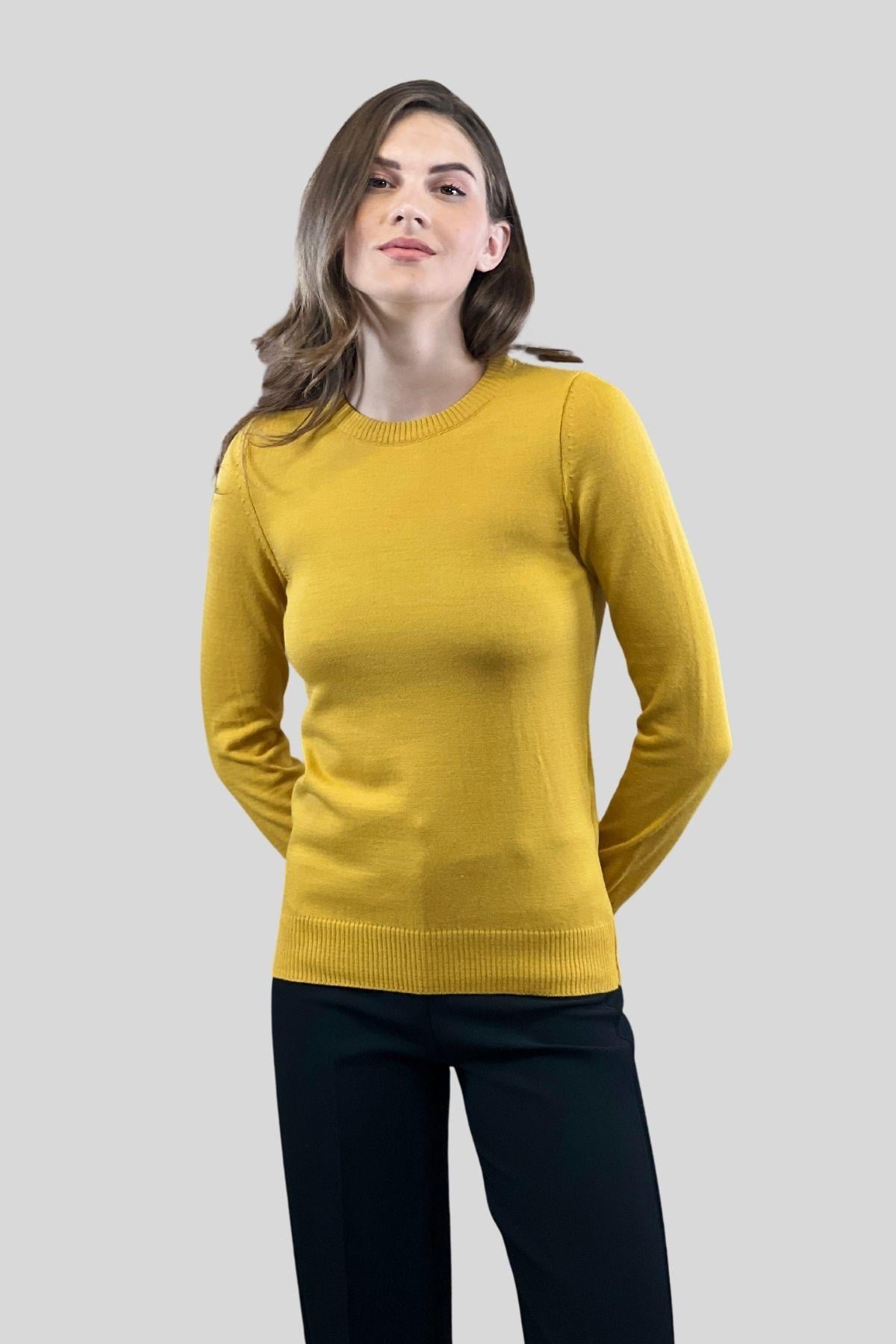 Bisiklet Yaka Basic Kadın Triko Kazak-32807-0